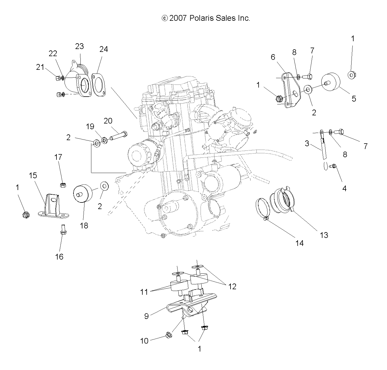 Foto diagrama Polaris que contem a peça 7555801