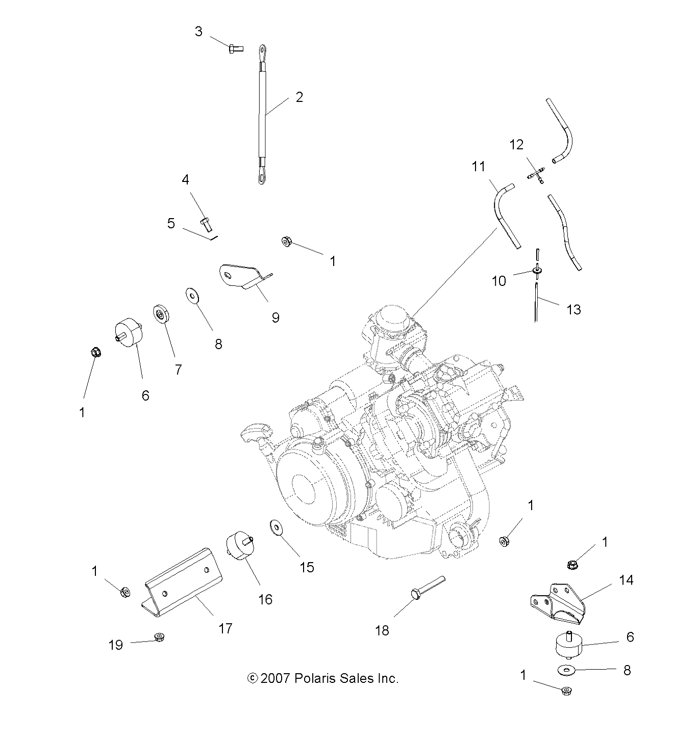 Foto diagrama Polaris que contem a peça 1013413-067