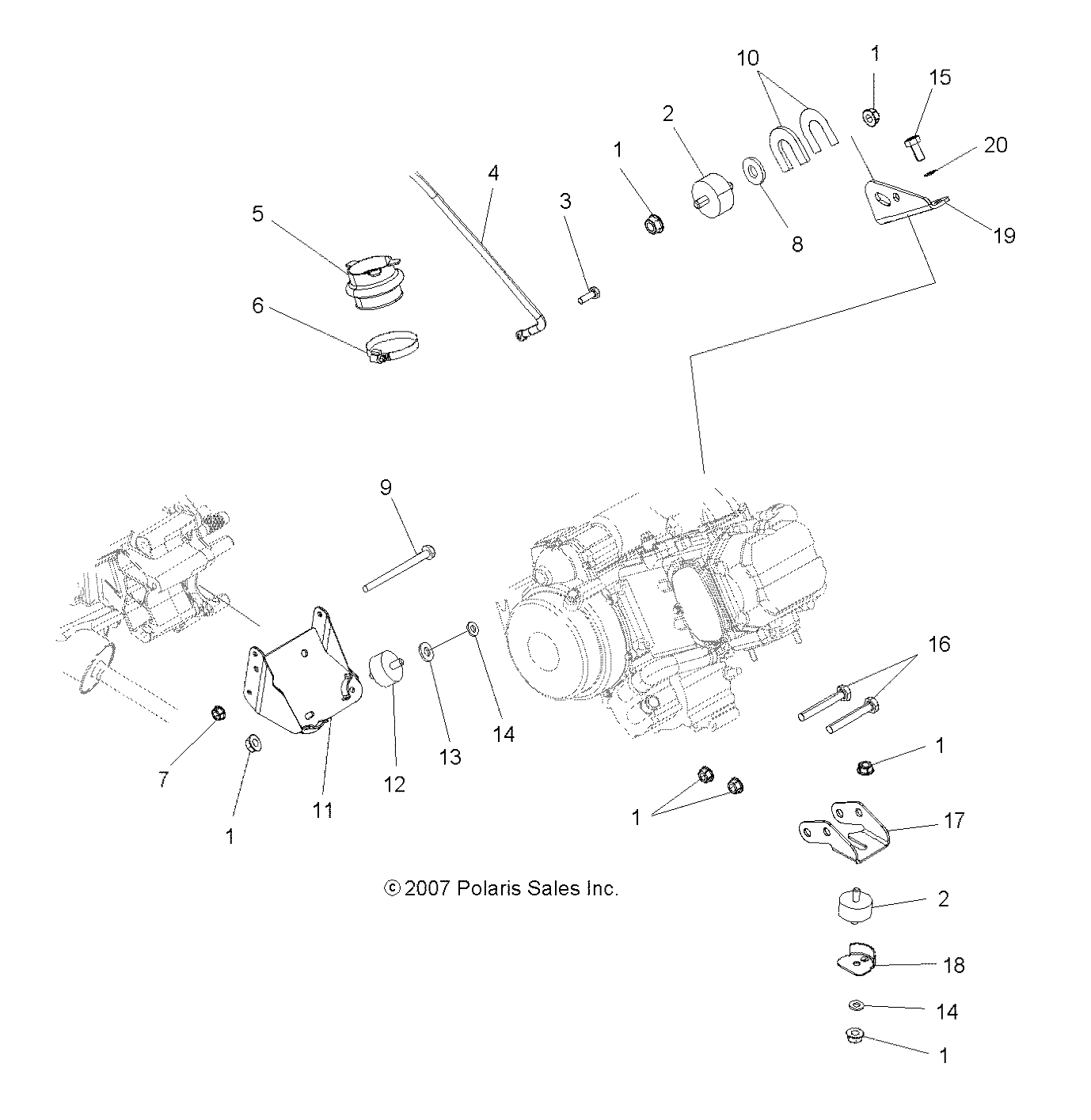 Foto diagrama Polaris que contem a peça 5210760