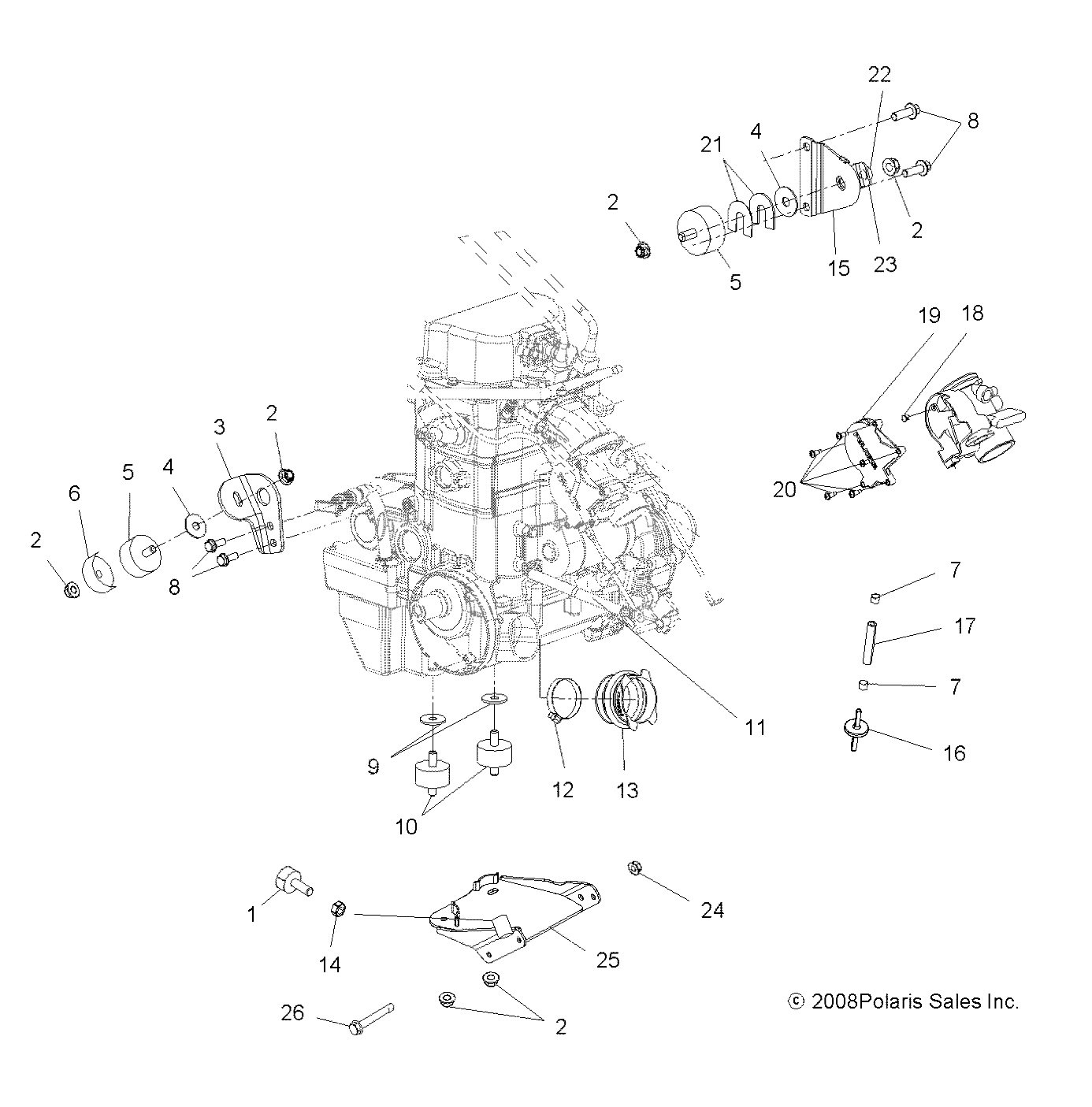 Foto diagrama Polaris que contem a peça 1016163-329