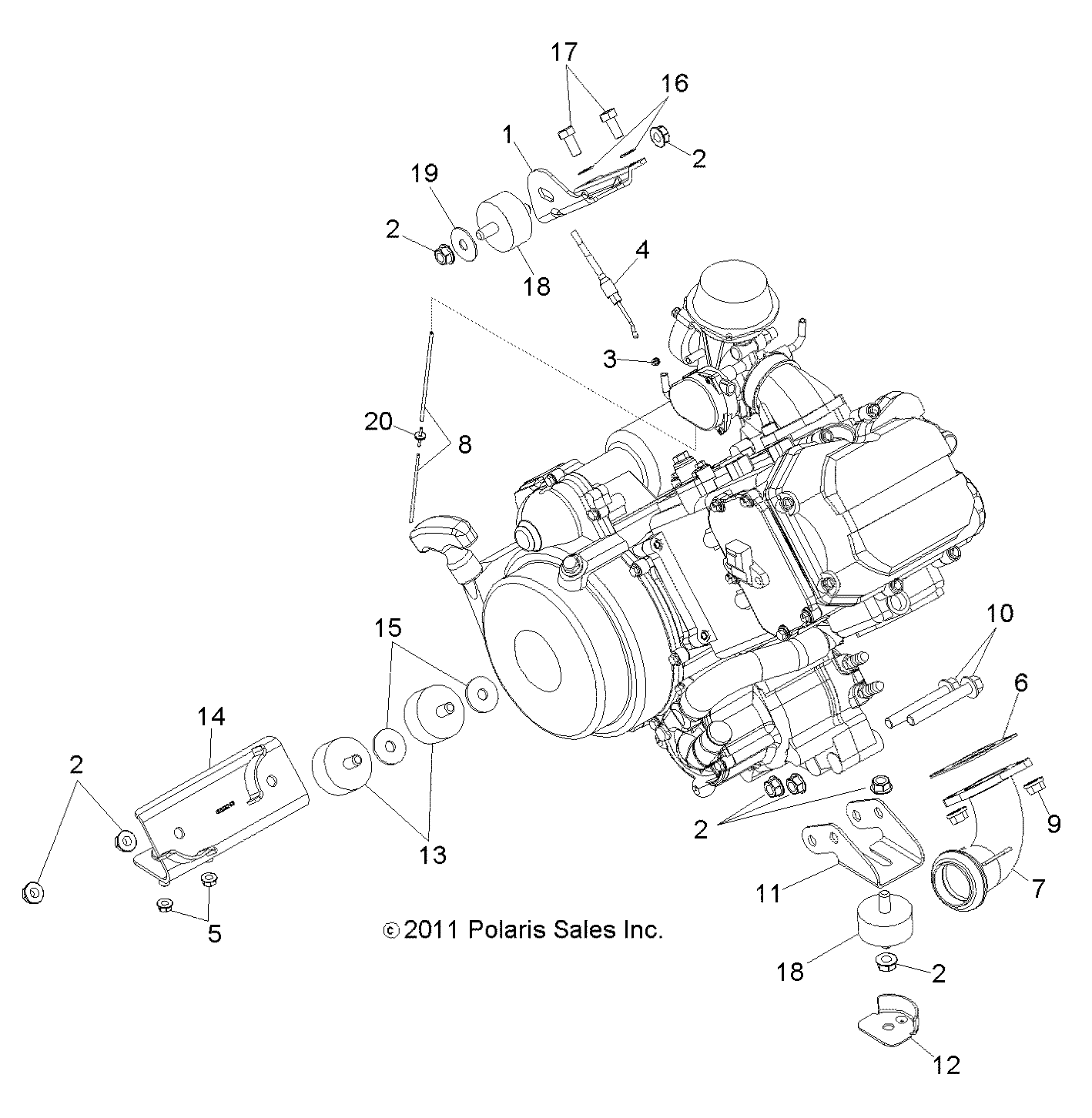 Foto diagrama Polaris que contem a peça 1261391-489