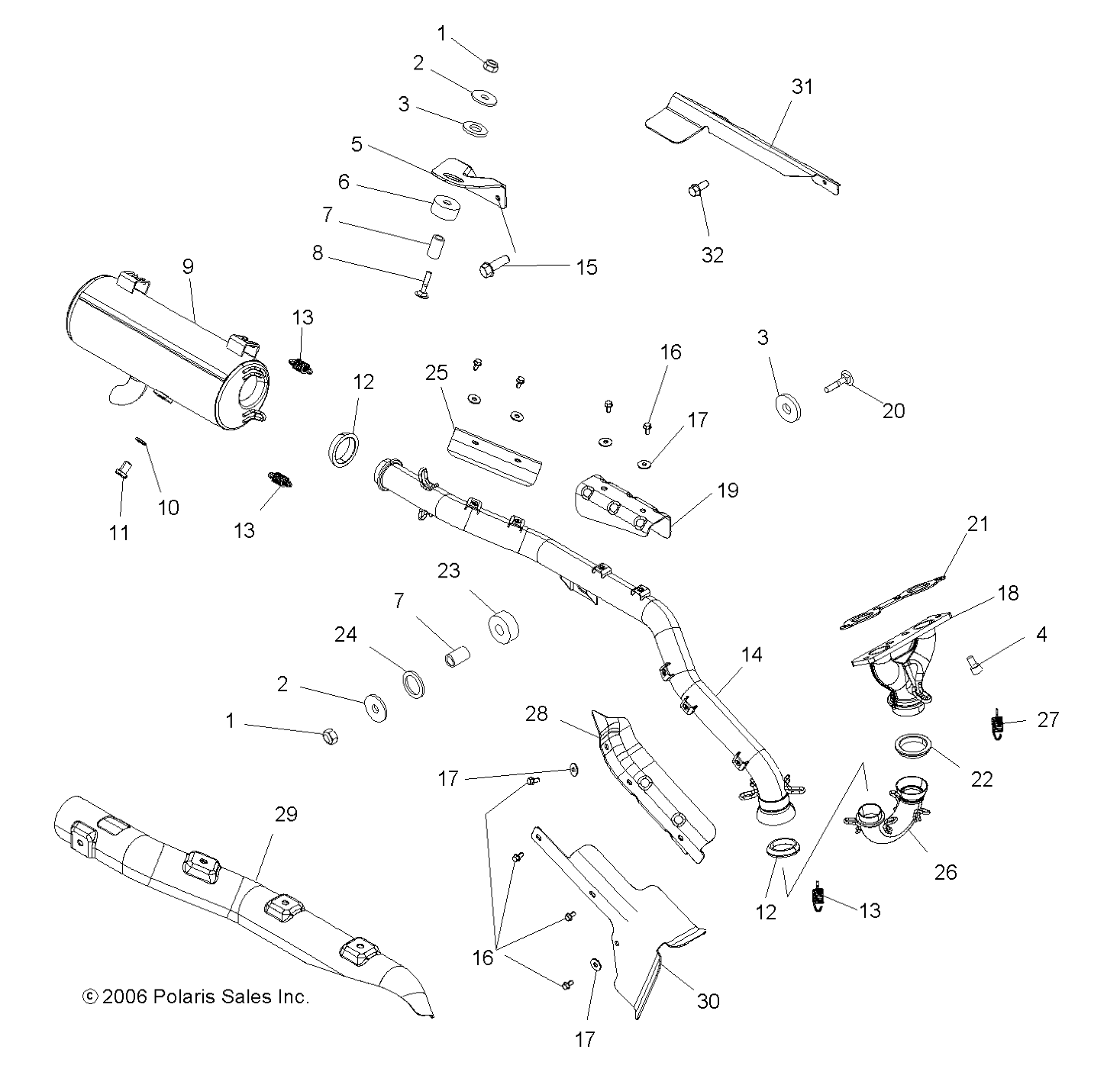 Foto diagrama Polaris que contem a peça 5250980-029