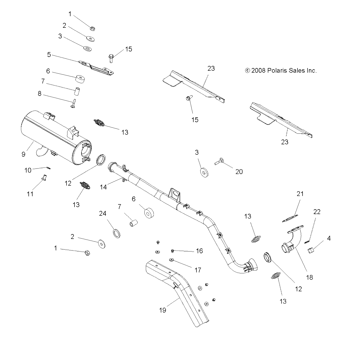 Part Number : 1261925-489 SILENCER WELD  SGL  TOUR  MATT