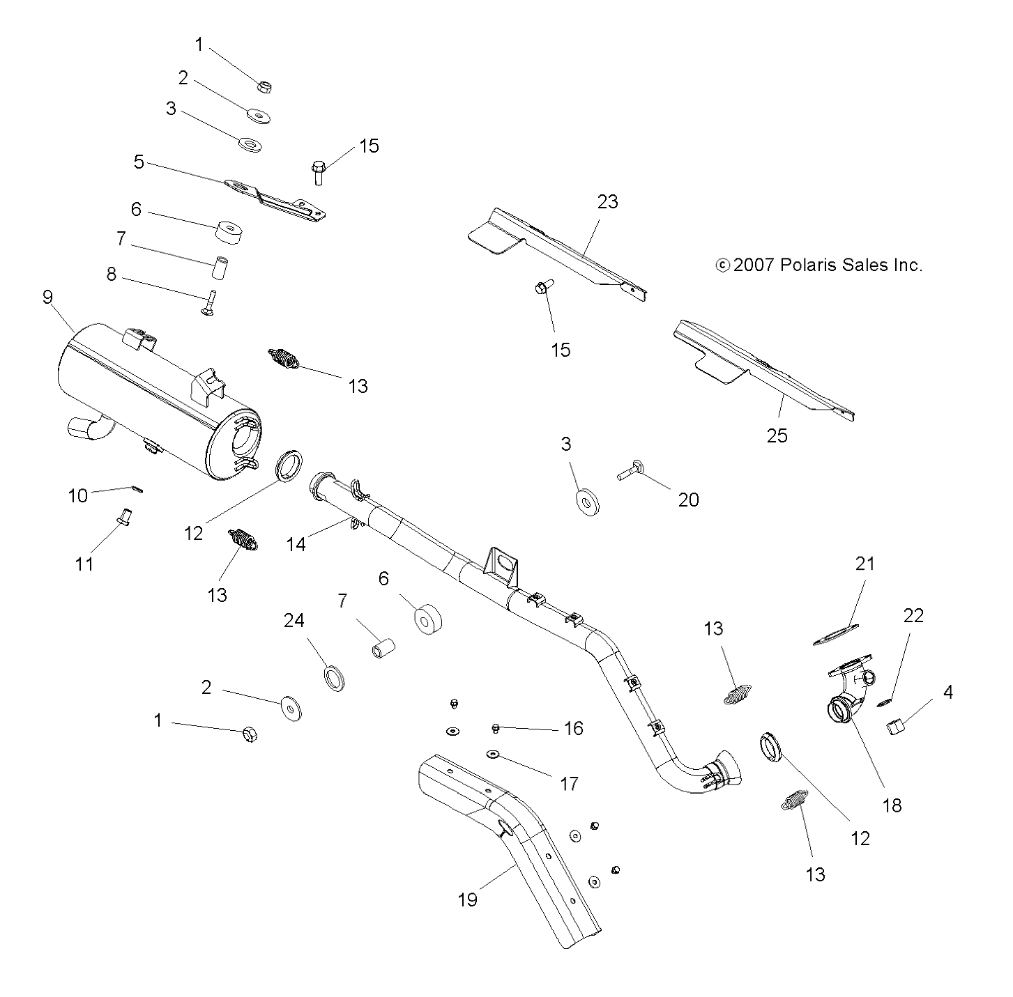 Part Number : 1261919-489 WELD-SILENCER TREK QUAD PWDR