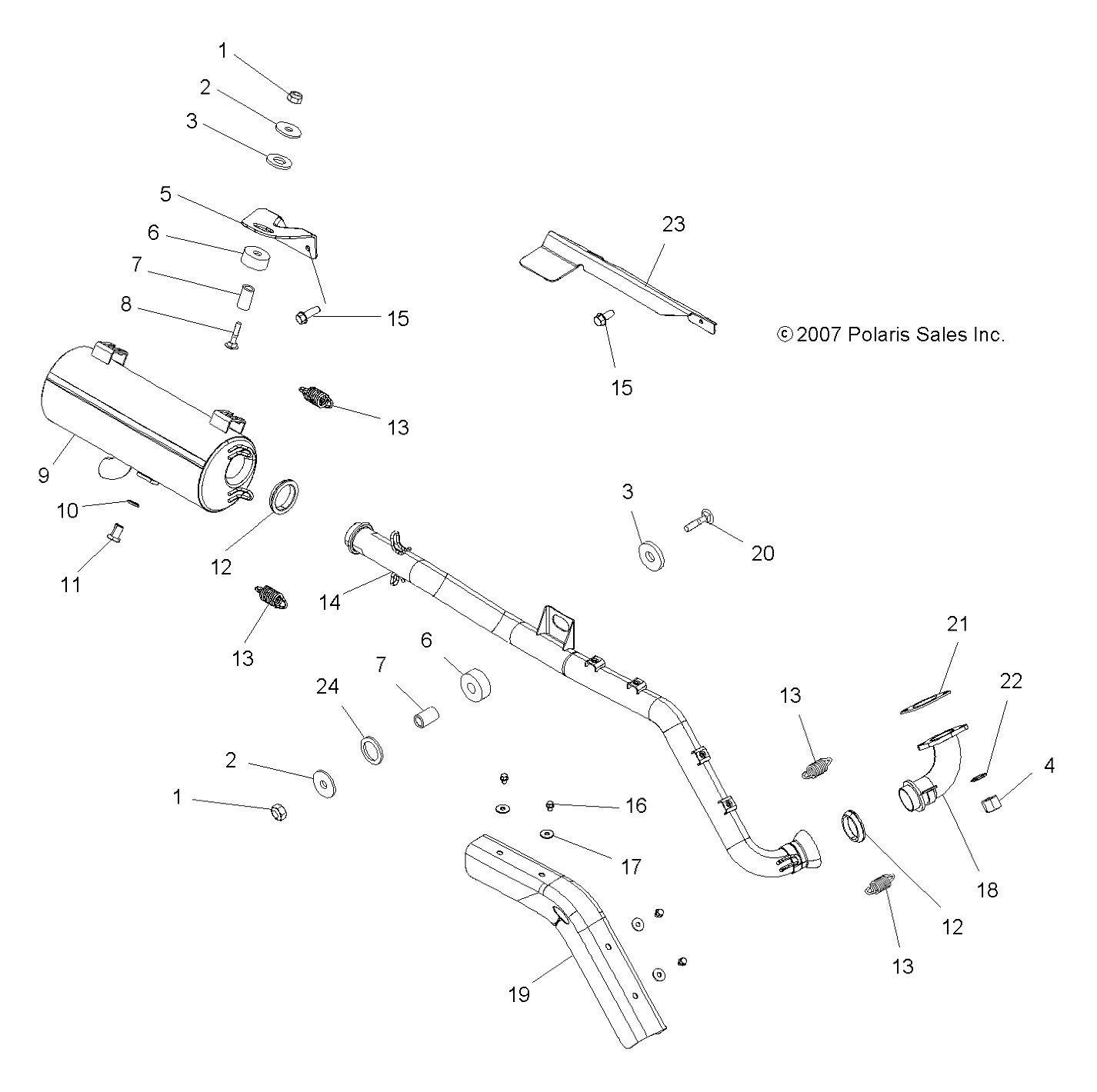 Foto diagrama Polaris que contem a peça 1261611-489