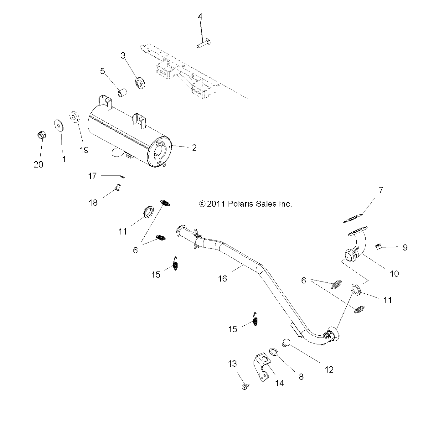 Foto diagrama Polaris que contem a peça 1260960-489
