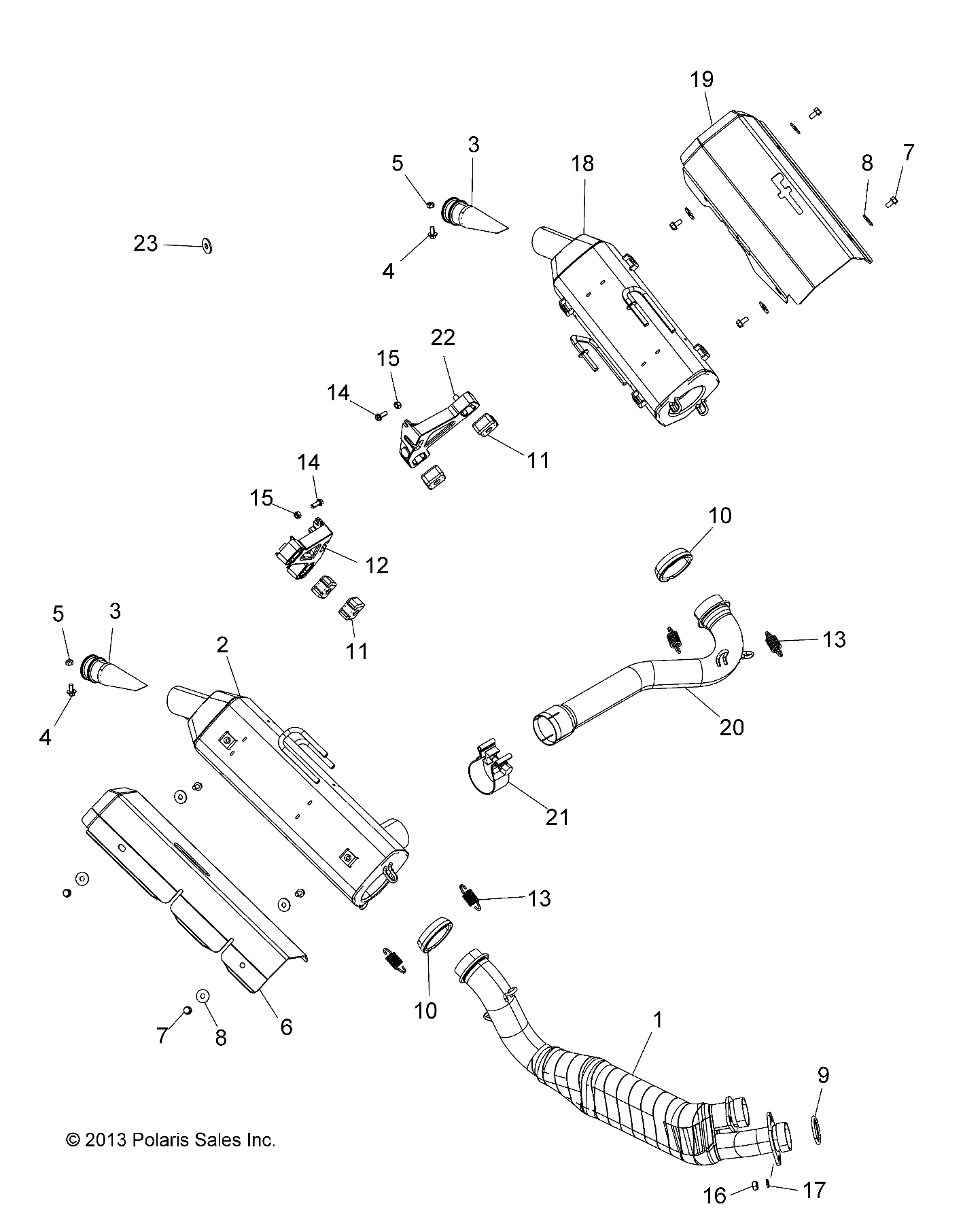 Part Number : 1262433 ASM-EXHAUST PIPE TWIN