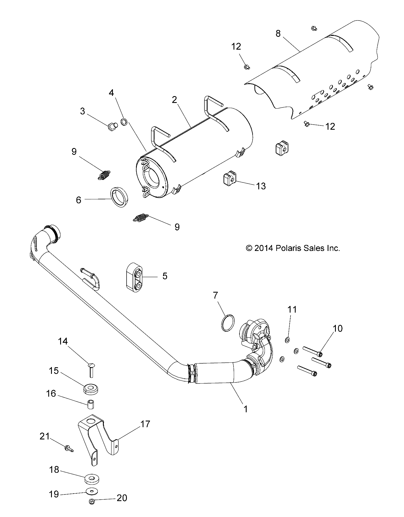 Part Number : 1262488 EXHAUST PIPE ASSEMBLY