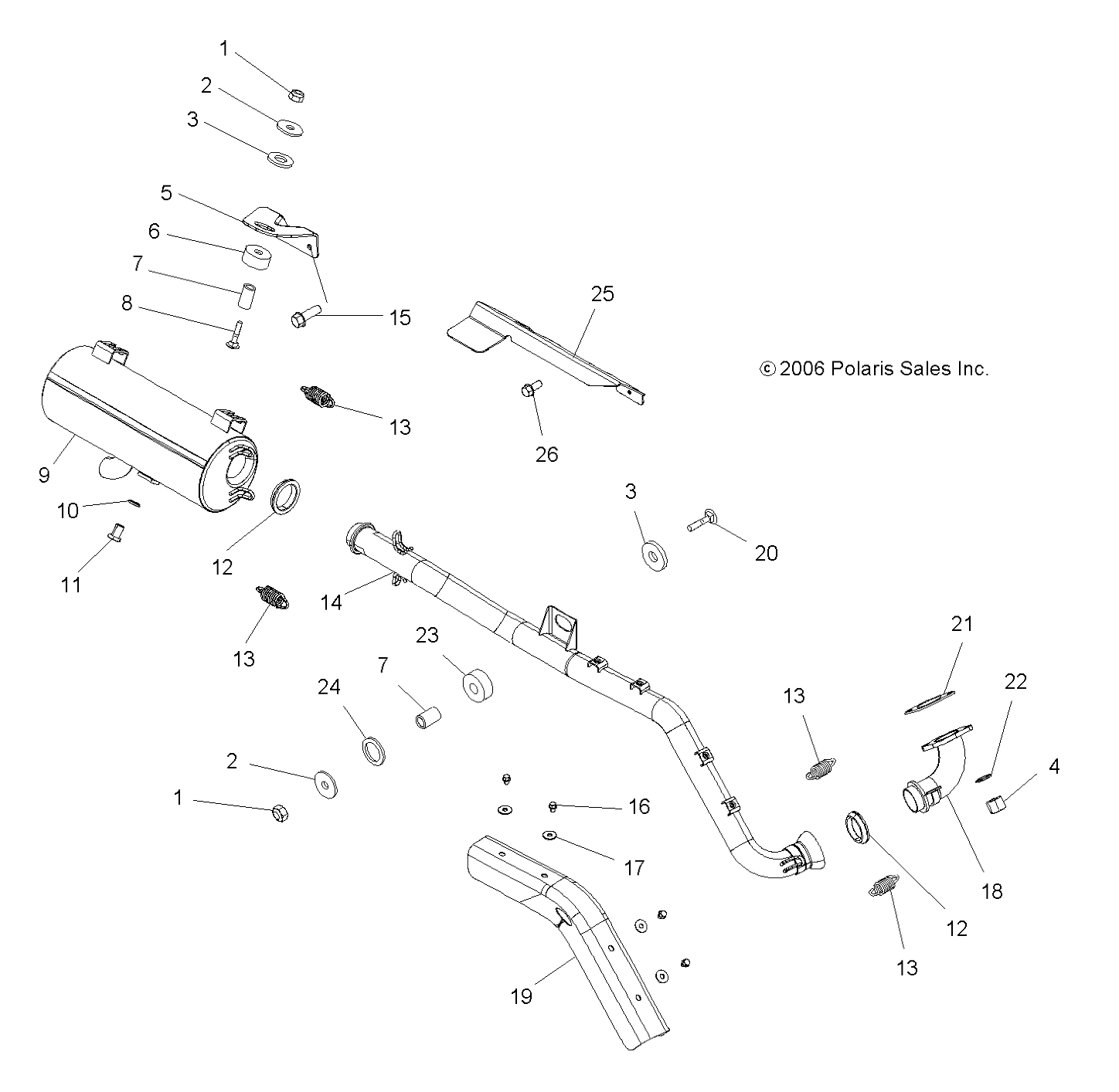 Foto diagrama Polaris que contem a peça 1261611-029