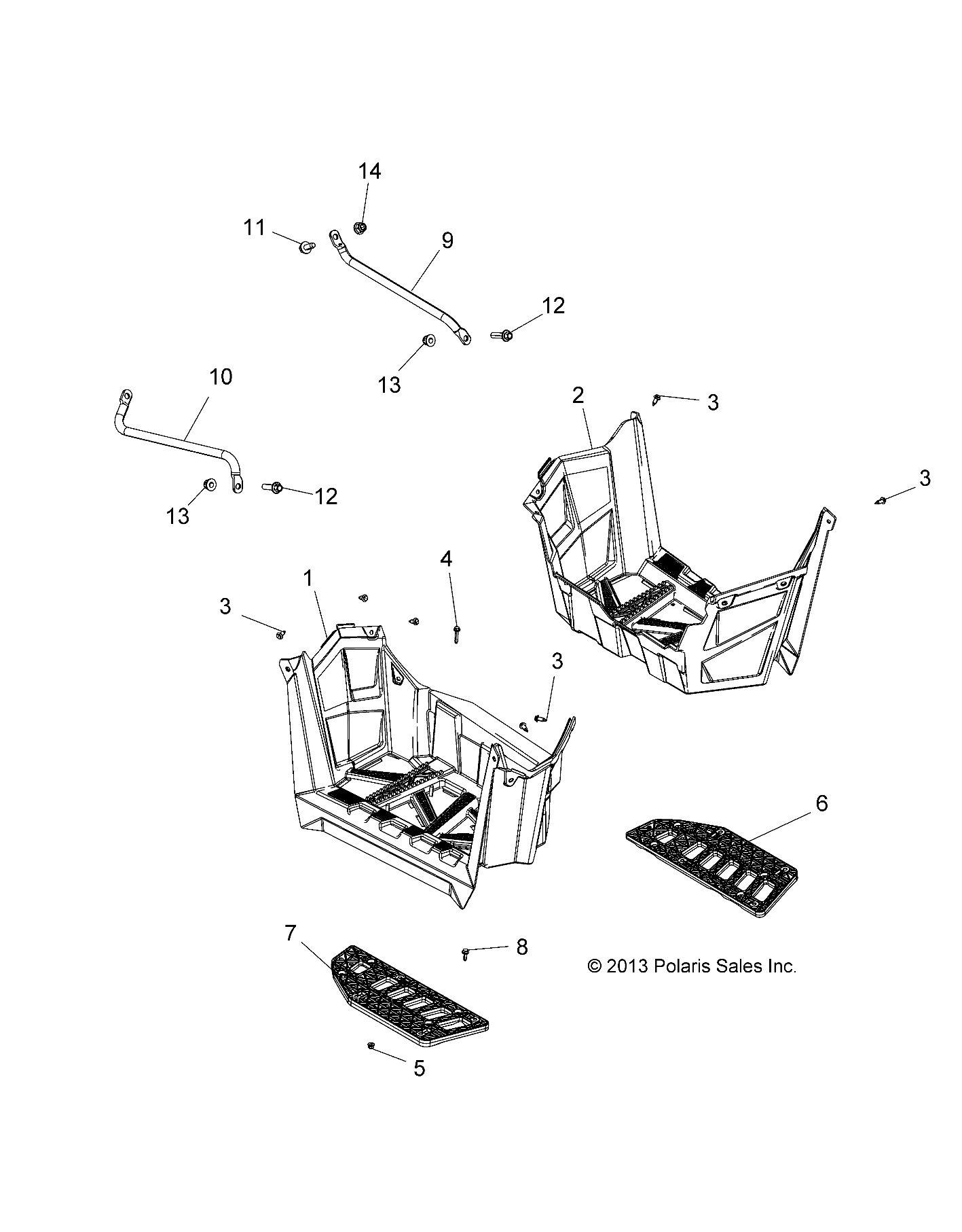 Part Number : 5453207-070 FOOTWELL-RH BLK