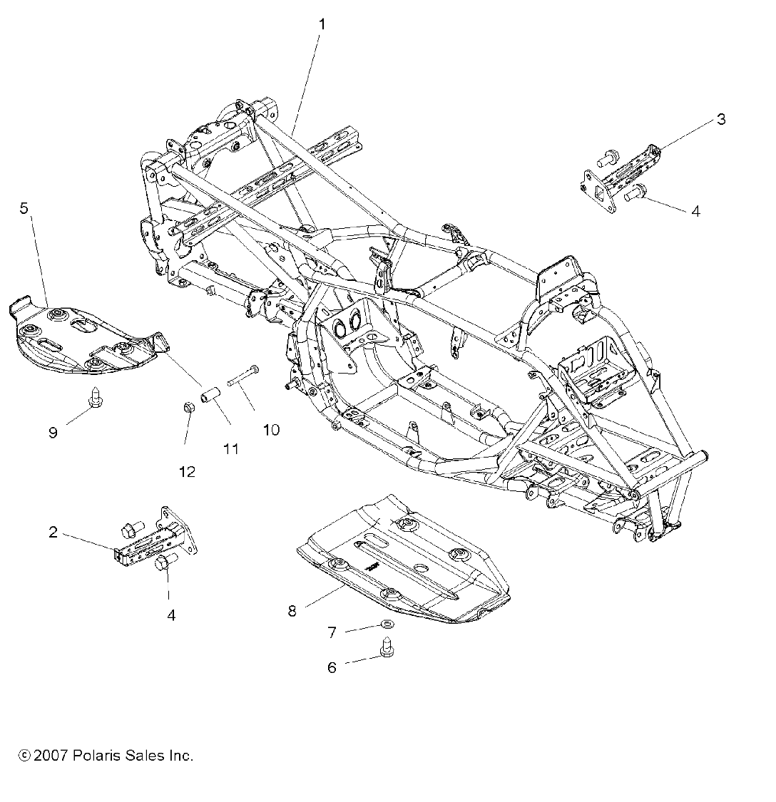 Foto diagrama Polaris que contem a peça 1016197-458