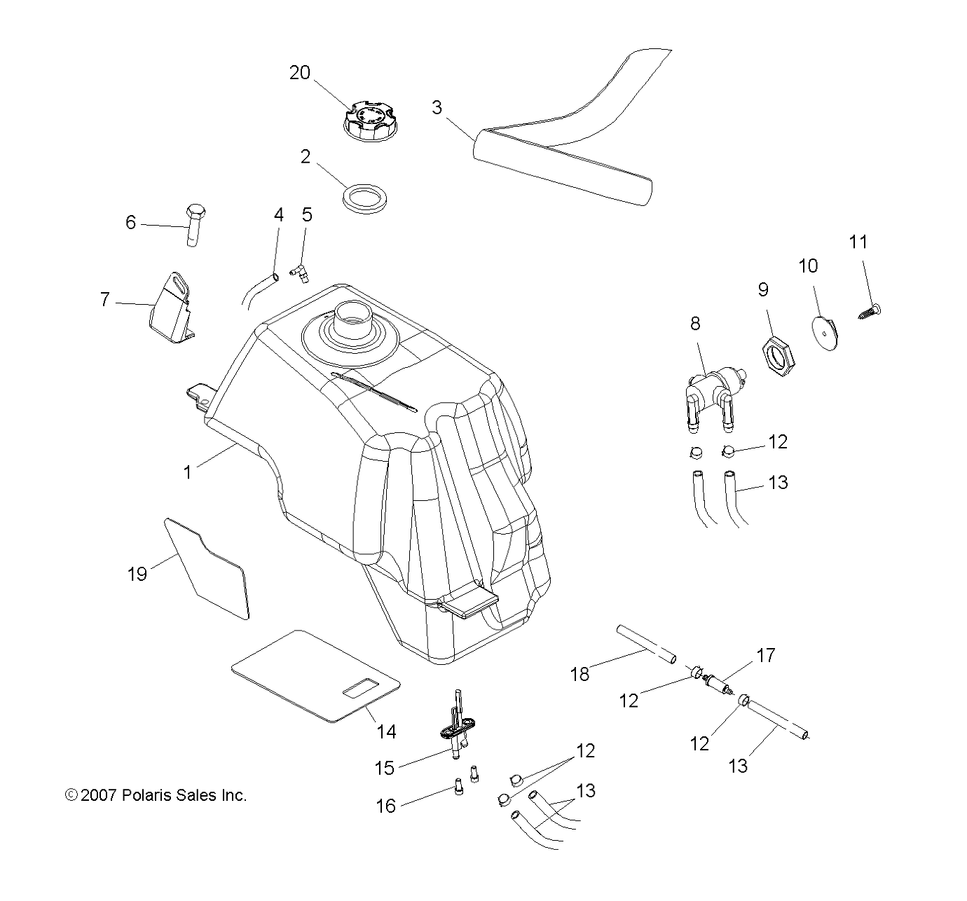 Foto diagrama Polaris que contem a peça 5222154