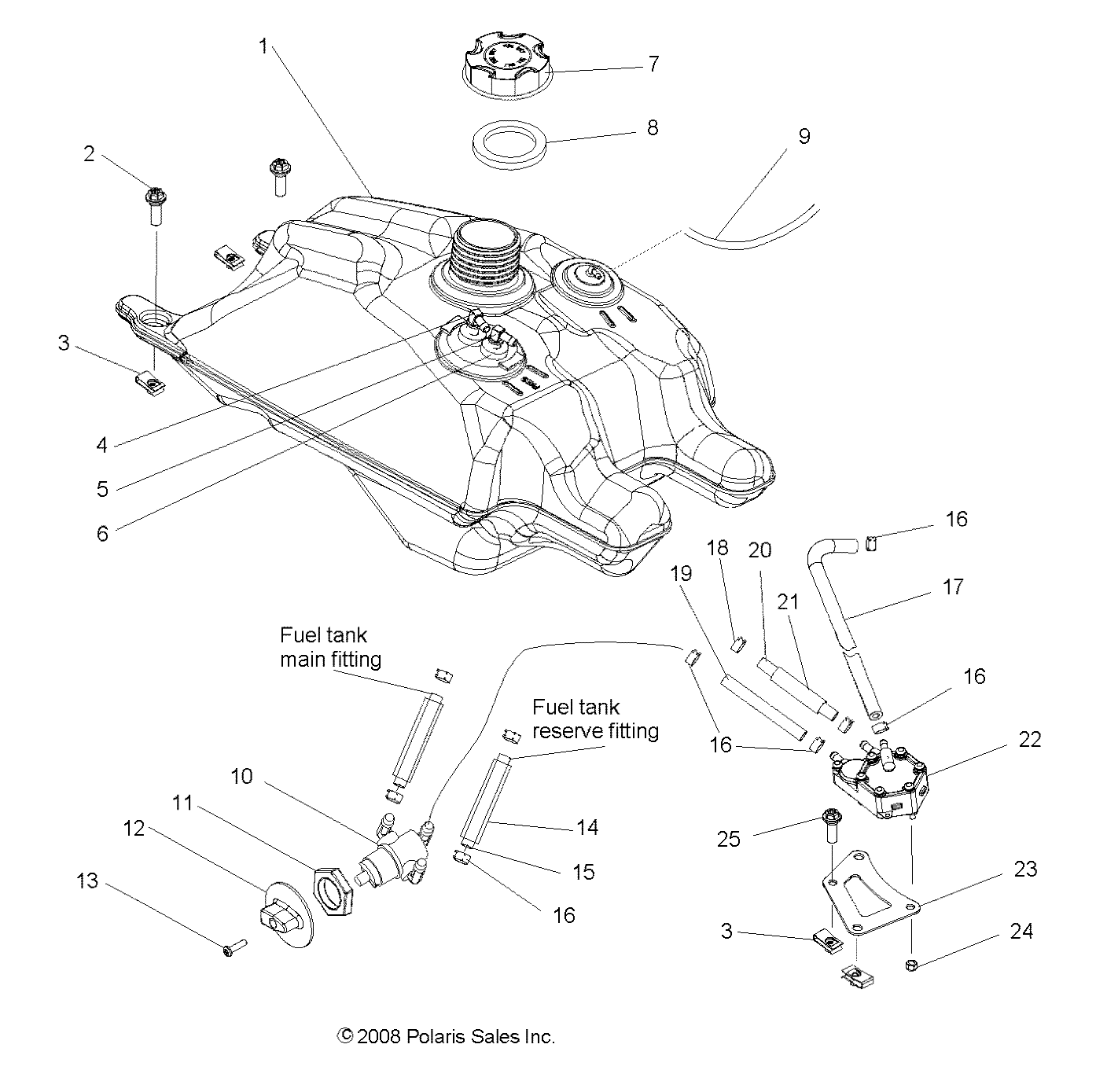 Foto diagrama Polaris que contem a peça 2520227