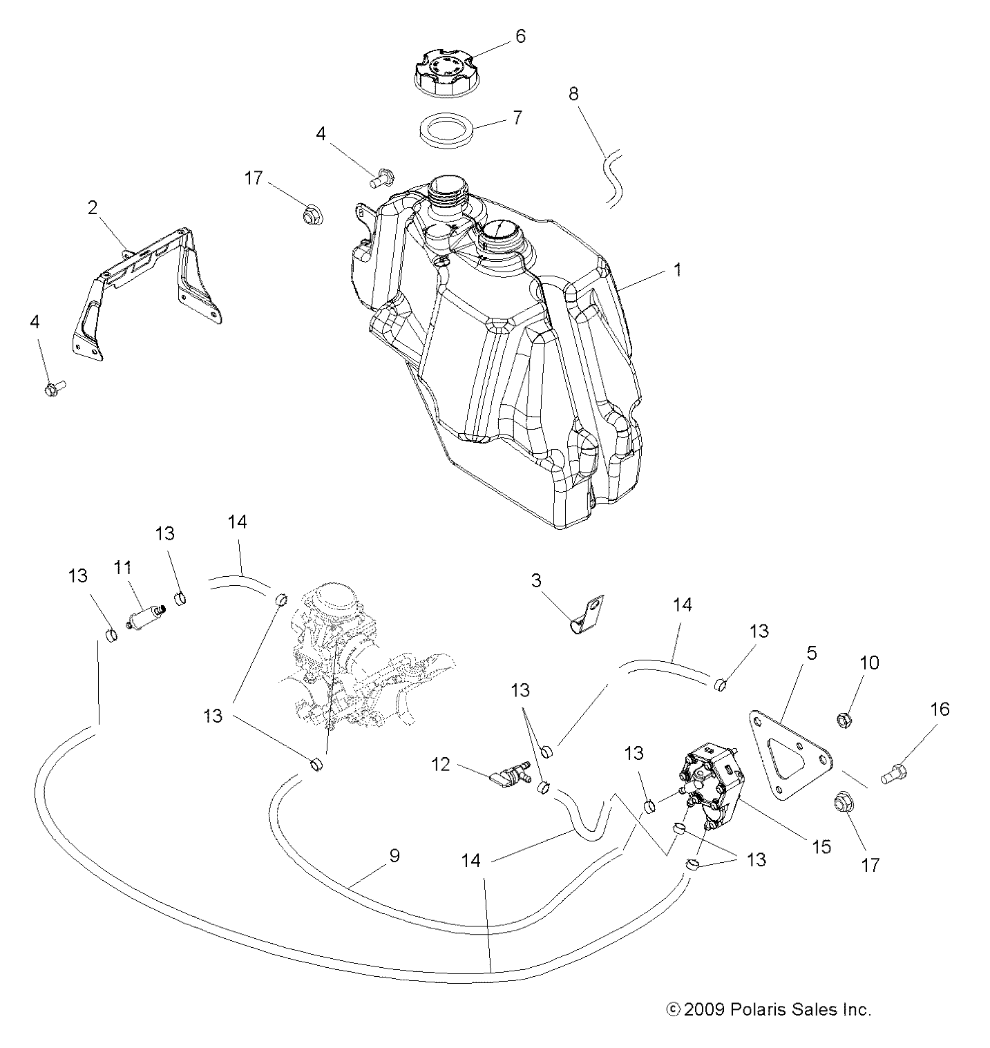 Foto diagrama Polaris que contem a peça 3088070