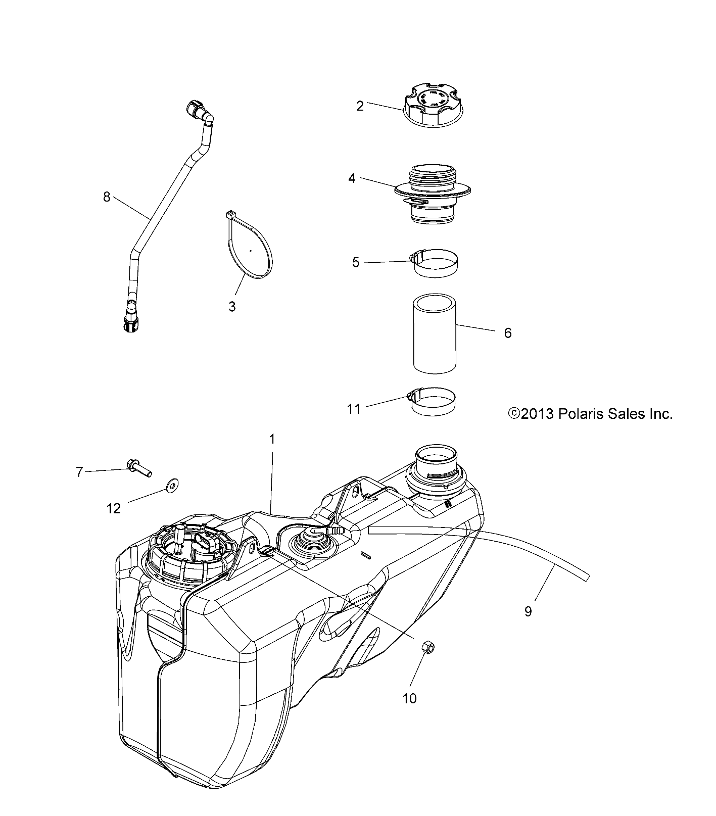 Foto diagrama Polaris que contem a peça 8450126-104