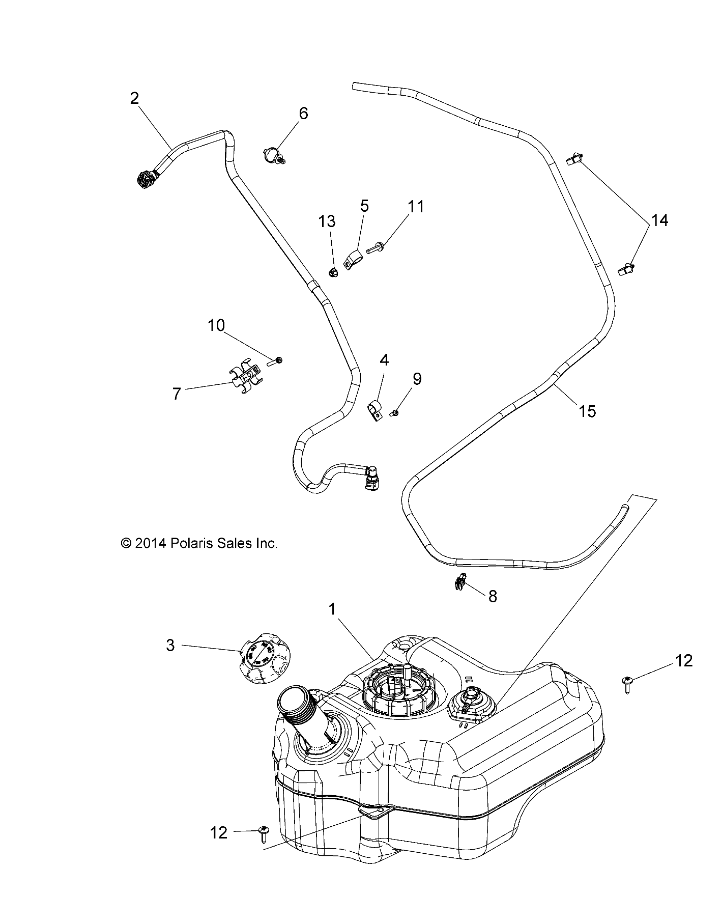 Part Number : 2521381 RAIL TO TANK FUEL LINE ASSEMBL