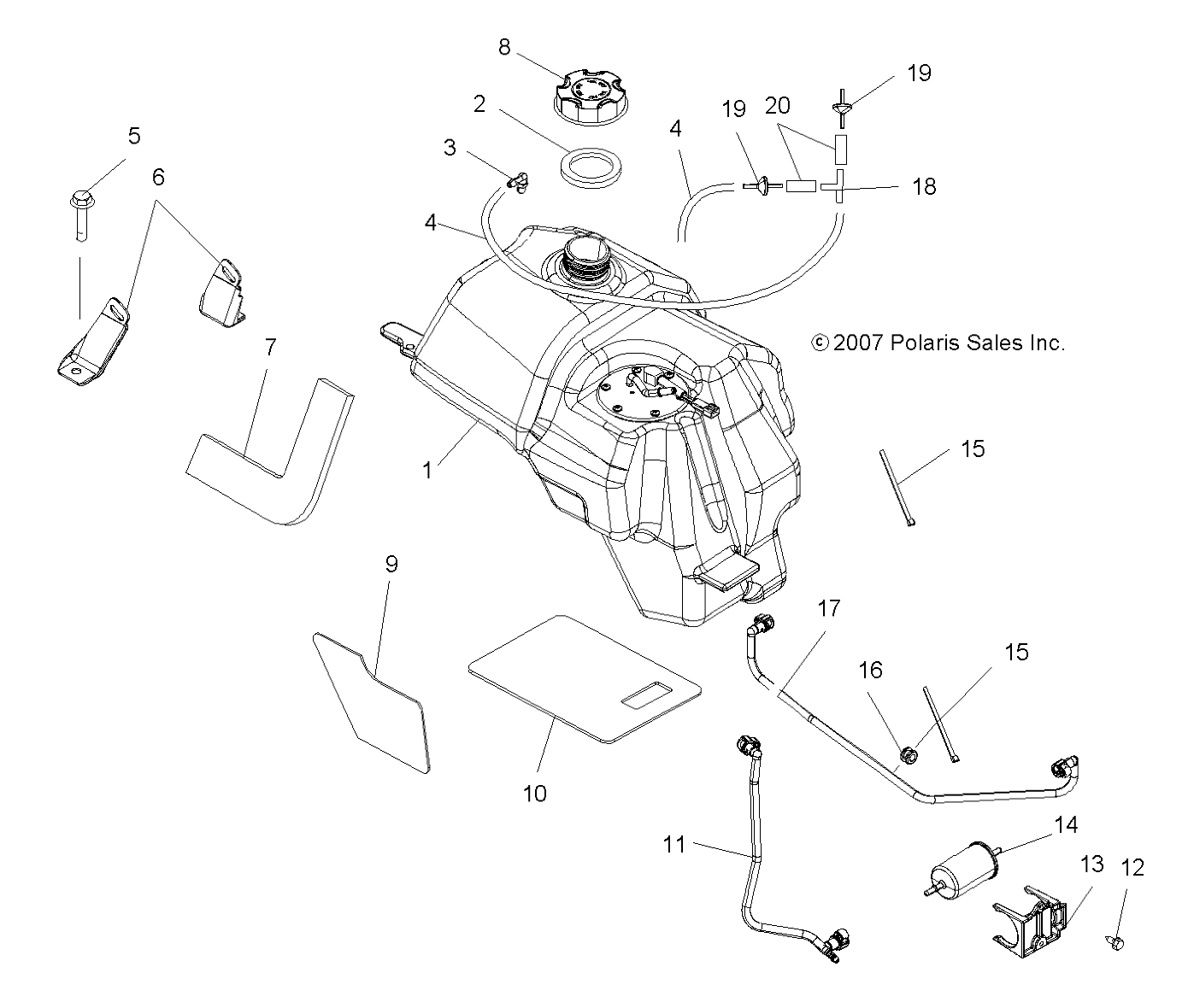 Foto diagrama Polaris que contem a peça 2520502