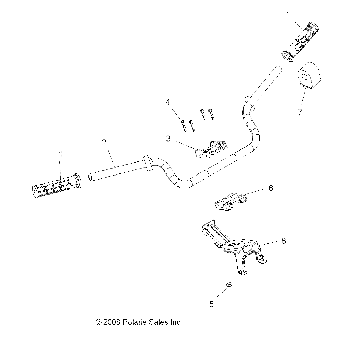 Part Number : 1016947-067 HANDLEBAR WITH MOUNT WELD  GS