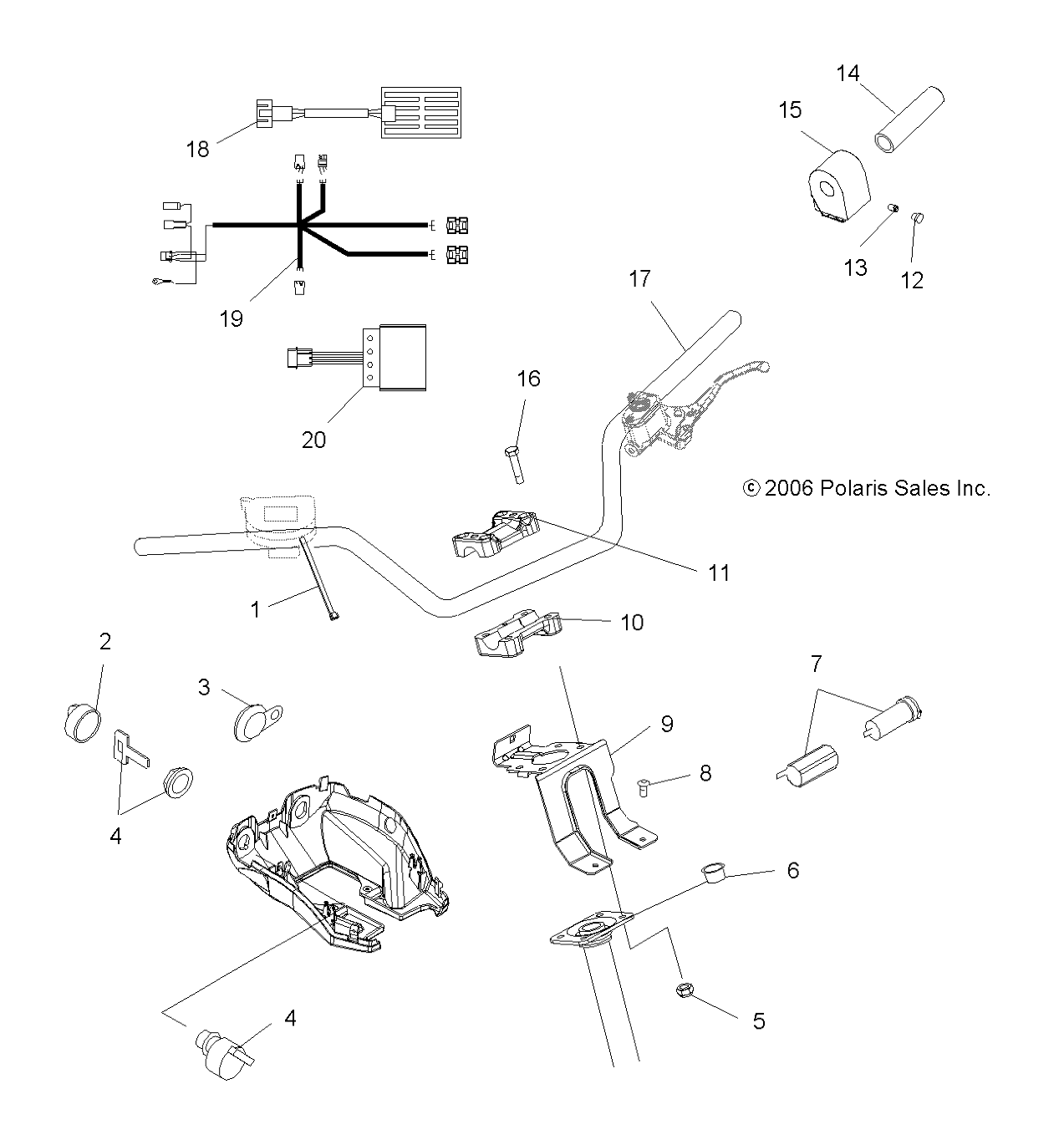 Foto diagrama Polaris que contem a peça 5412980