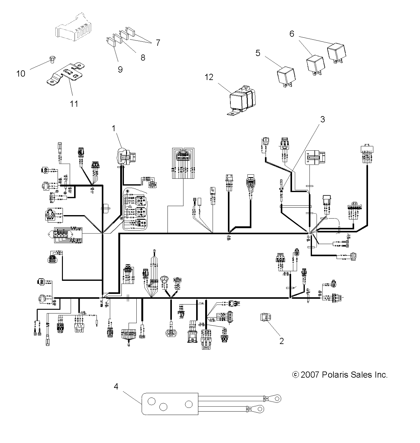 Part Number : 2411034 HARNESS-MAIN TOURING 800INTL