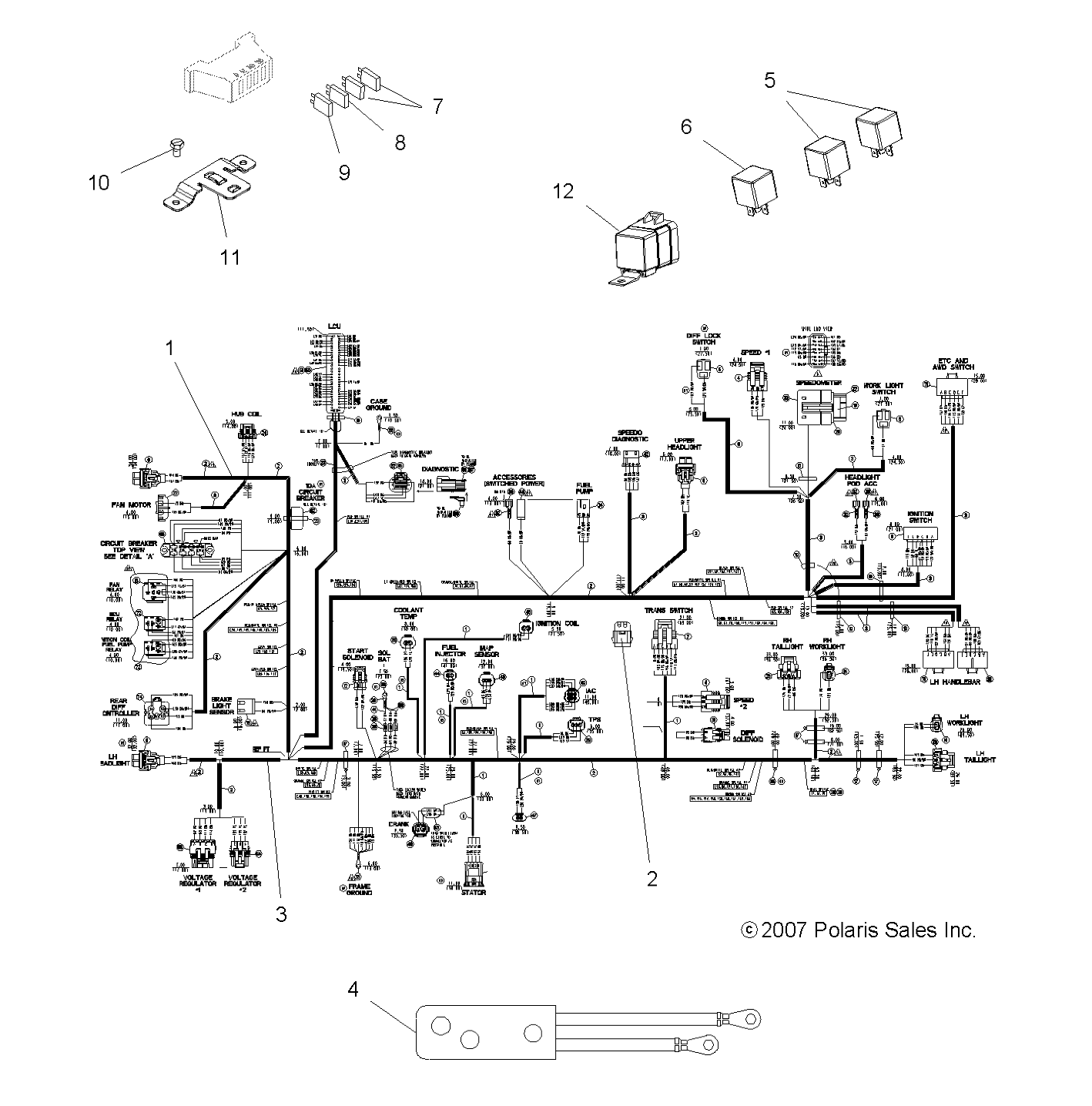 Part Number : 2878509 KEY SWITCH HARNESS KIT