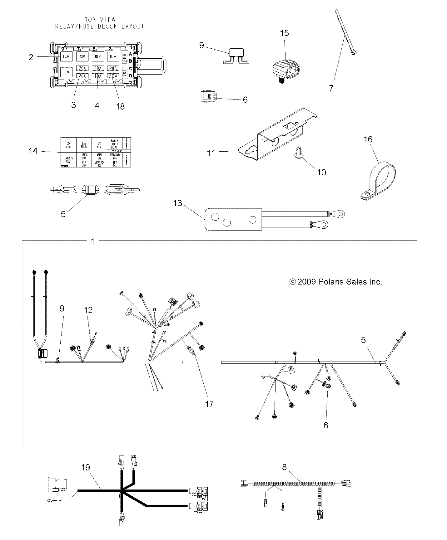 Foto diagrama Polaris que contem a peça 2411228