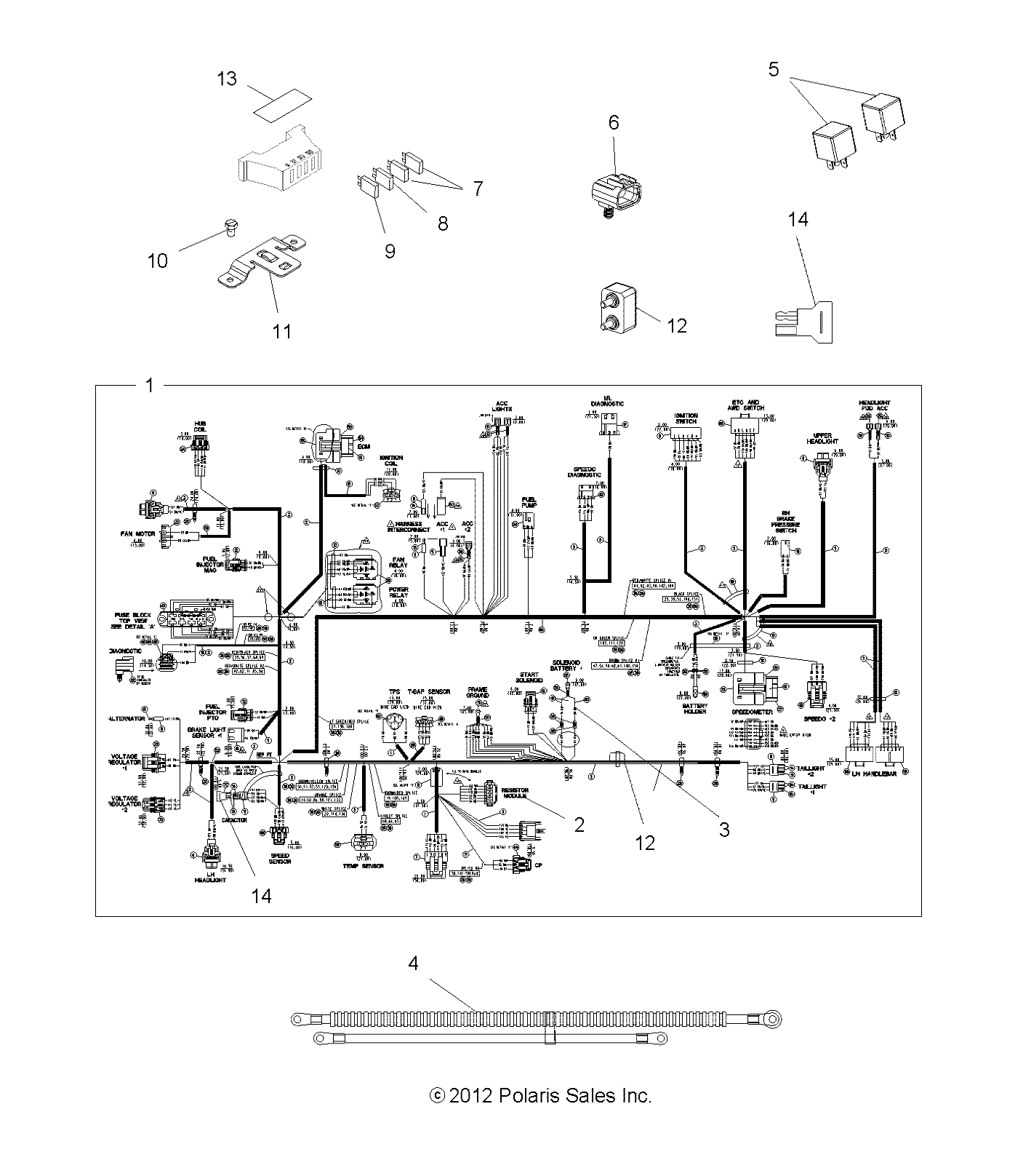 Foto diagrama Polaris que contem a peça 7171032