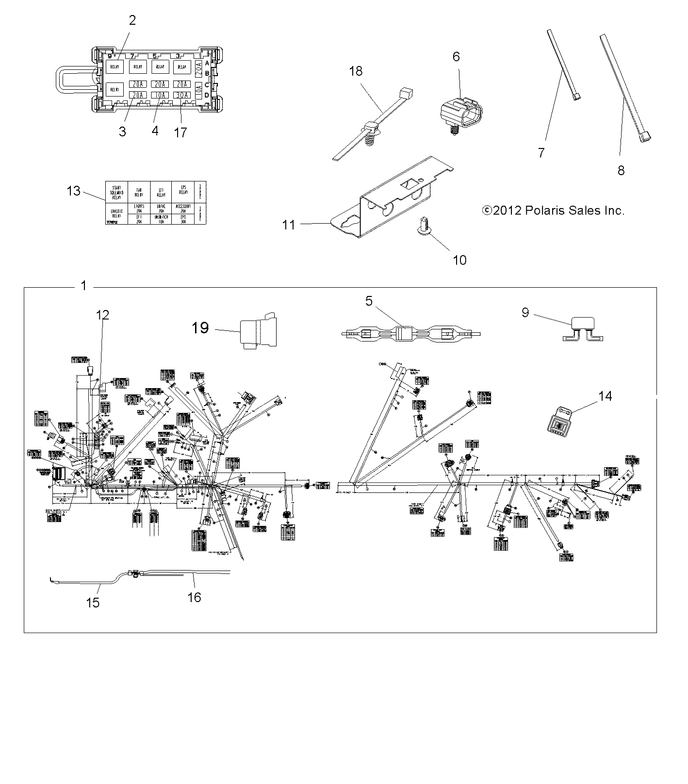 Part Number : 2412425 HARNESS-MAIN SCR 850 EPS INTL