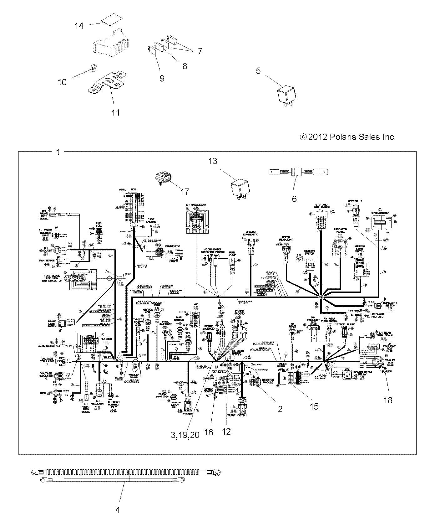 Foto diagrama Polaris que contem a peça 4011998