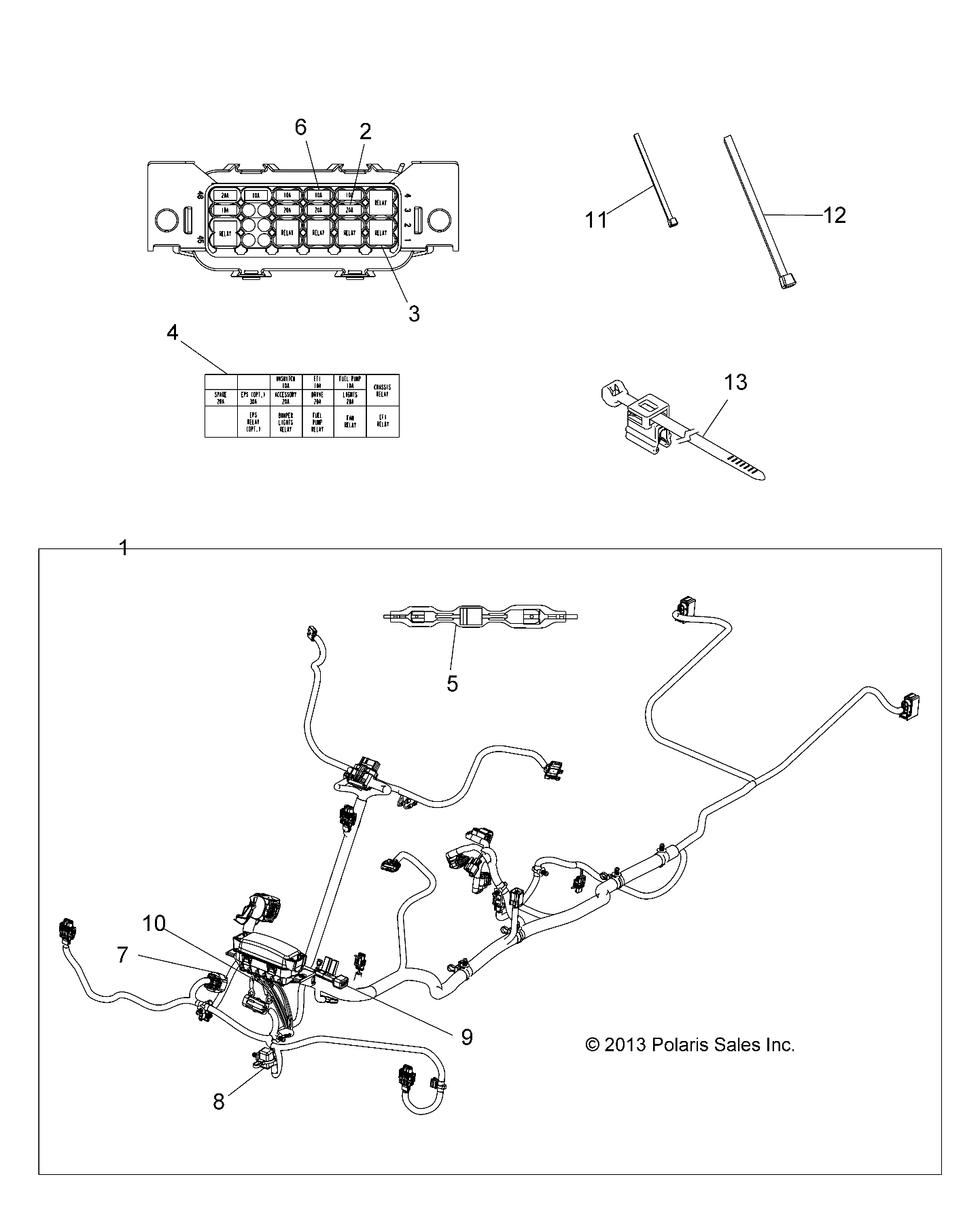 Part Number : 2412487 HARNESS-MAIN 570 EFI TOUR INTL