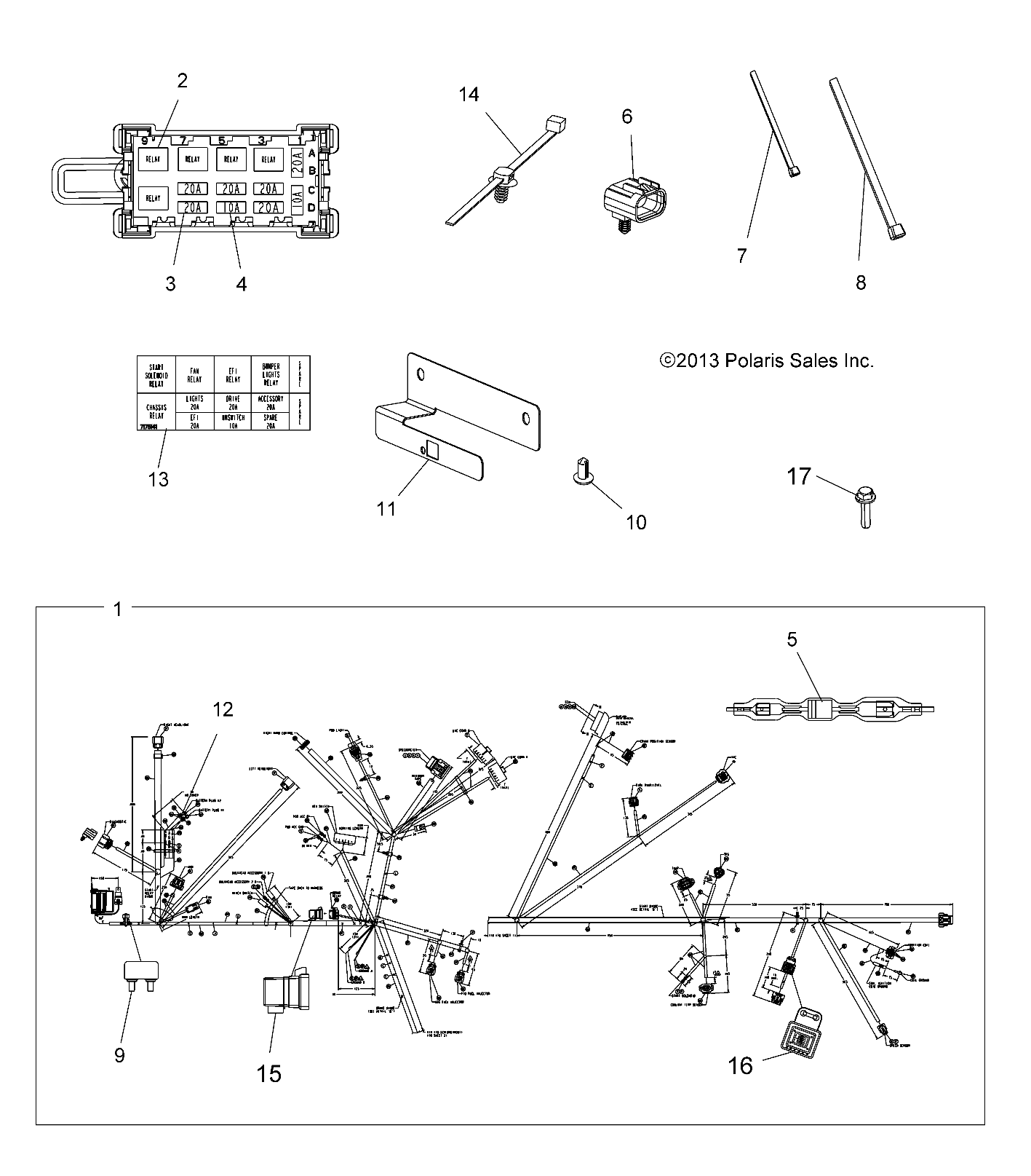 Foto diagrama Polaris que contem a peça 4010725