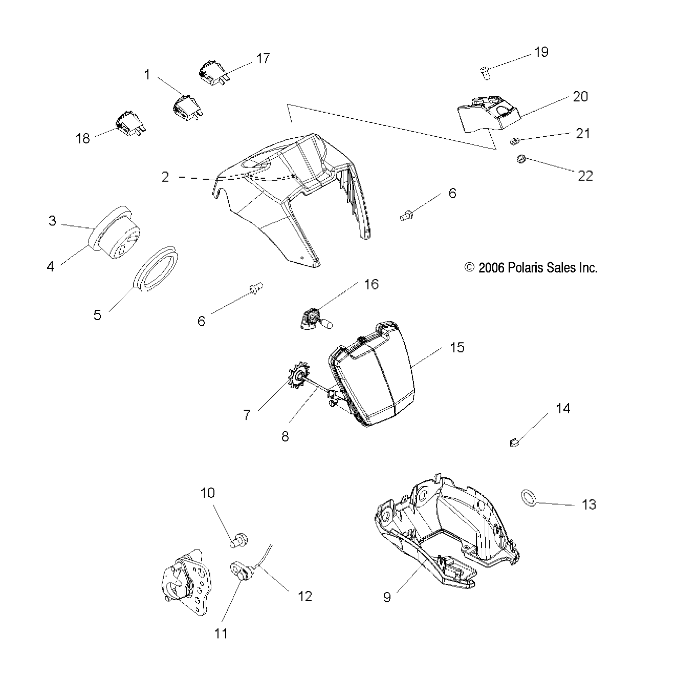 Foto diagrama Polaris que contem a peça 5435364-293