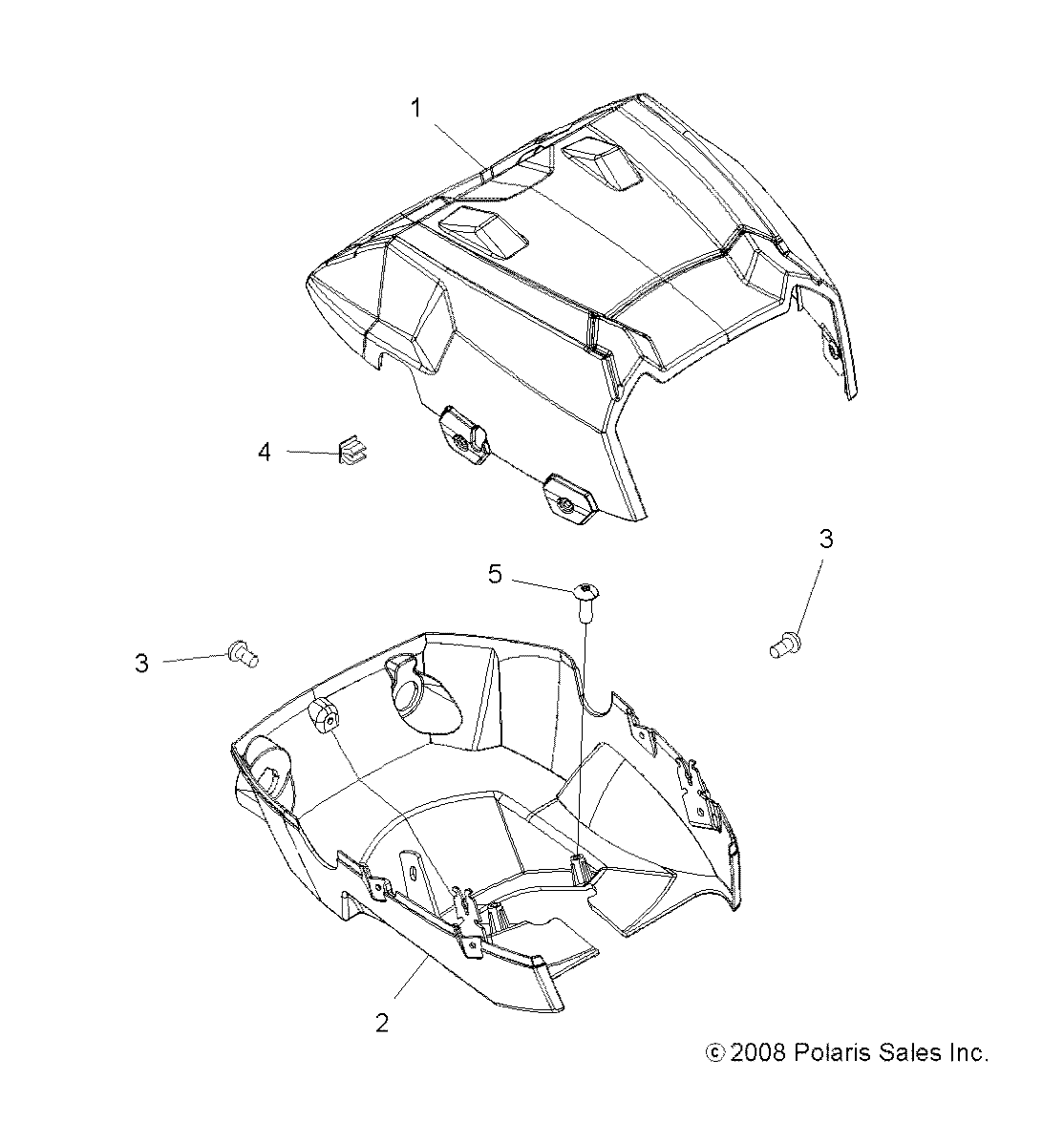 Part Number : 5438020-498 POD-HDLT UPR TPO 1CUTOUT SBGRN