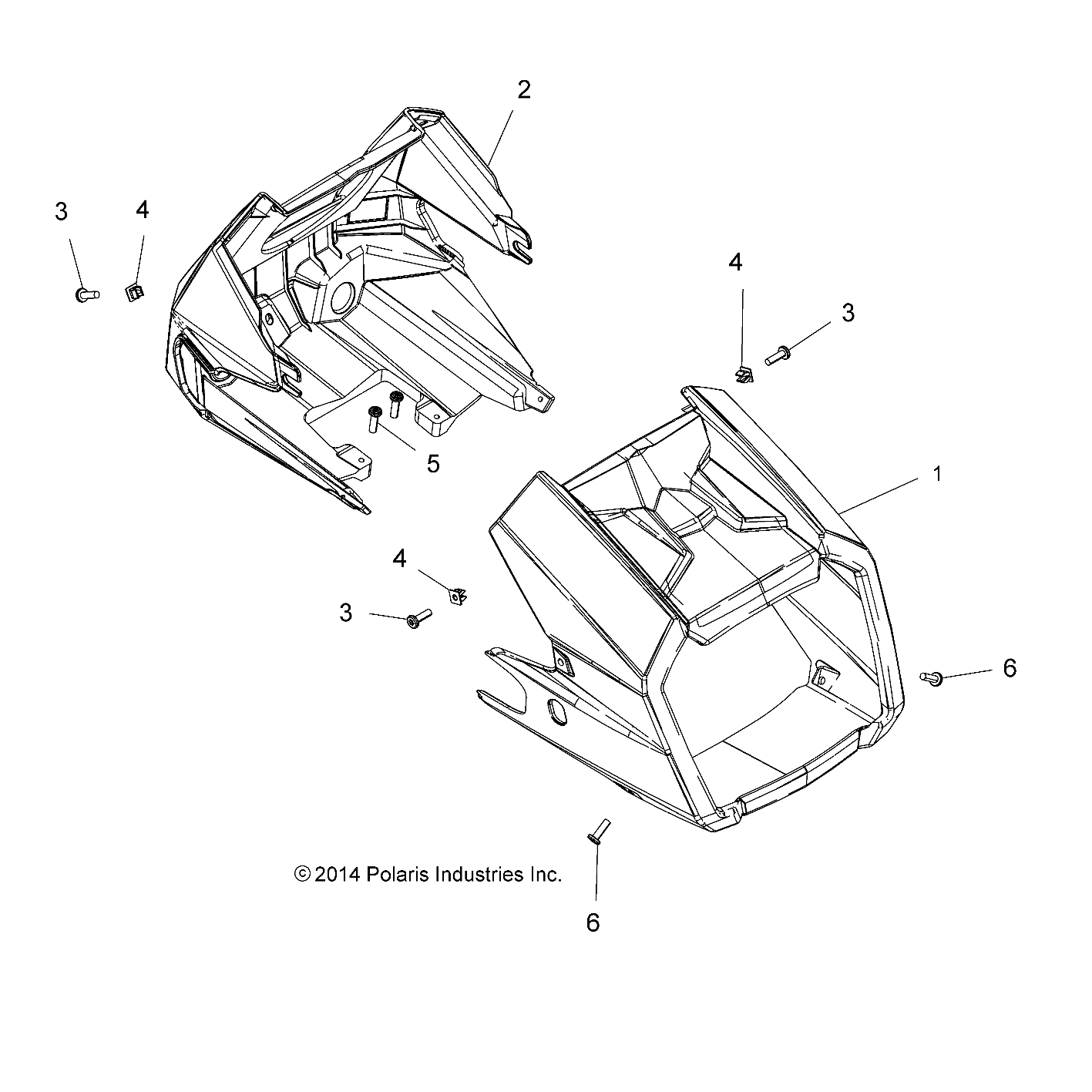 Part Number : 5451816-070 POD-HDLT RR W/RND CUTOUT3 BLK