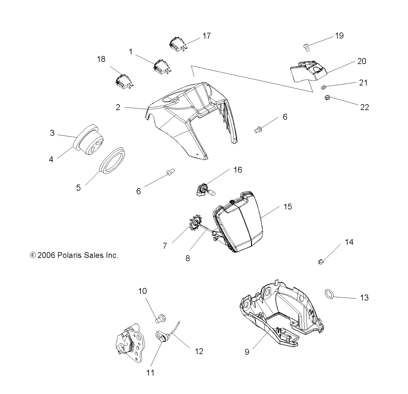 Foto diagrama Polaris que contem a peça 5435680-455