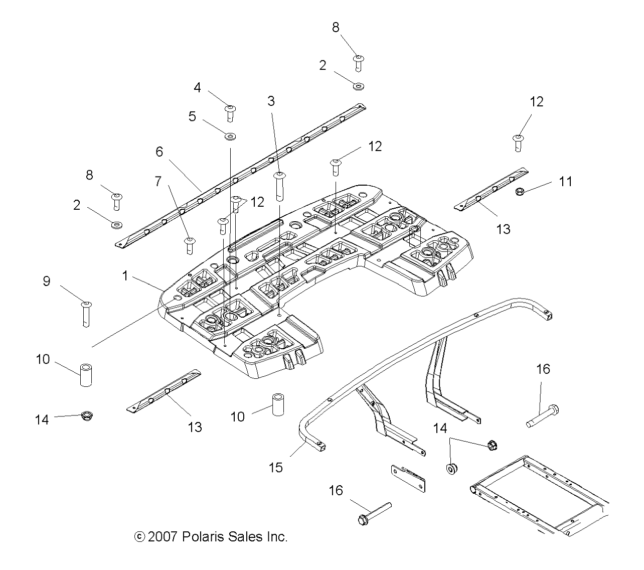 Foto diagrama Polaris que contem a peça 2633208-070