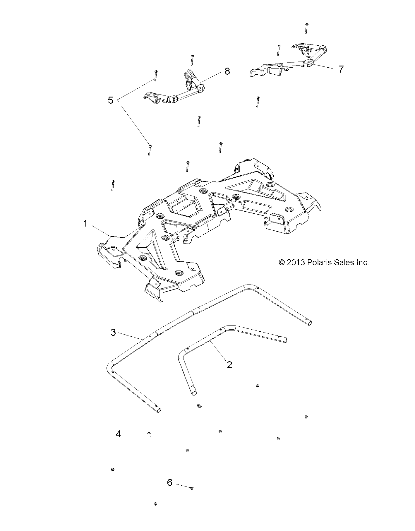 Foto diagrama Polaris que contem a peça 2637732-458