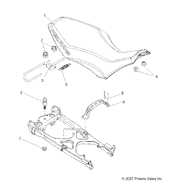 Part Number : 2684198 ASM-SEAT OUTLAW BLK/WHITE