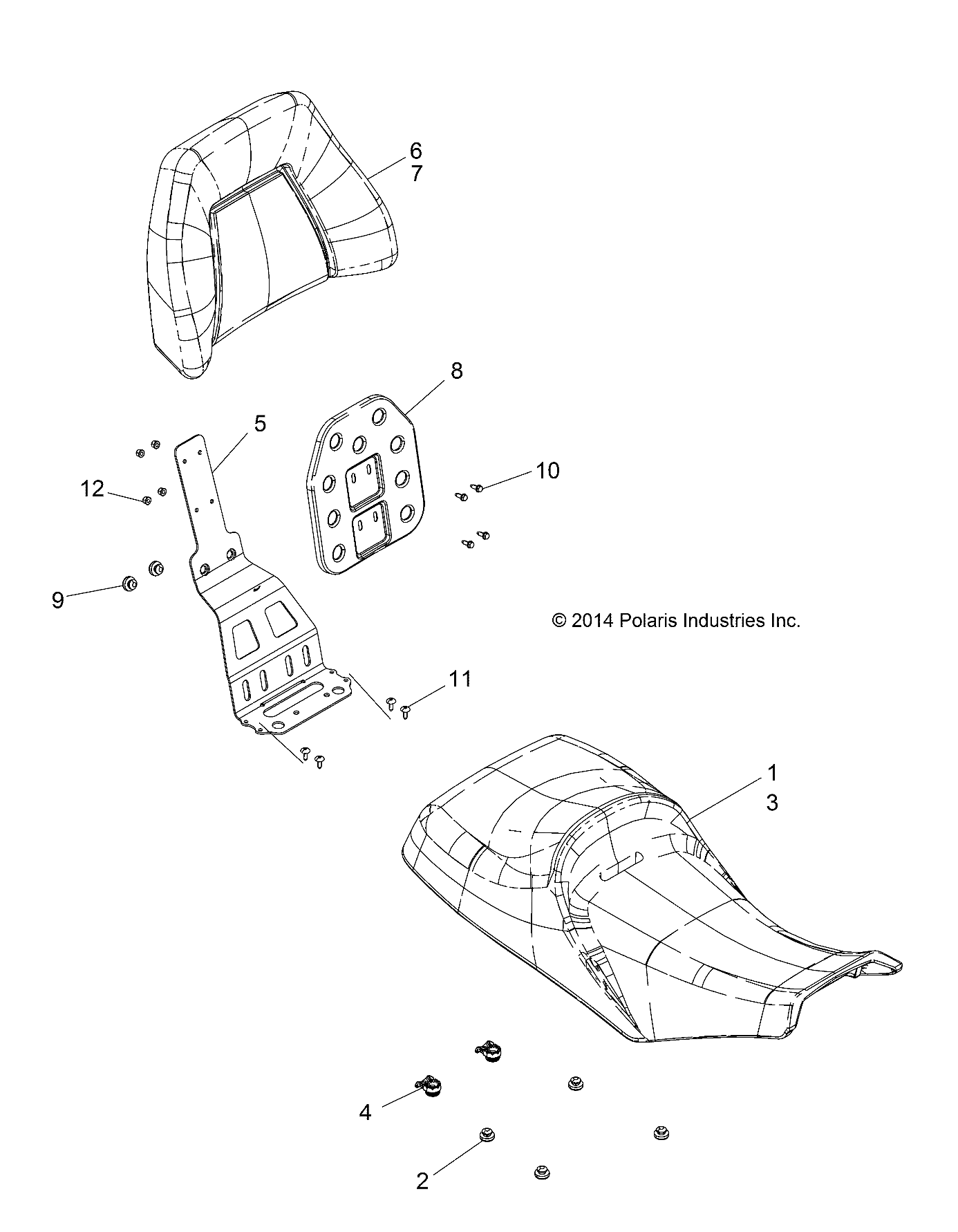 Part Number : 2684898 ASM-SEAT PASSENGER BACK