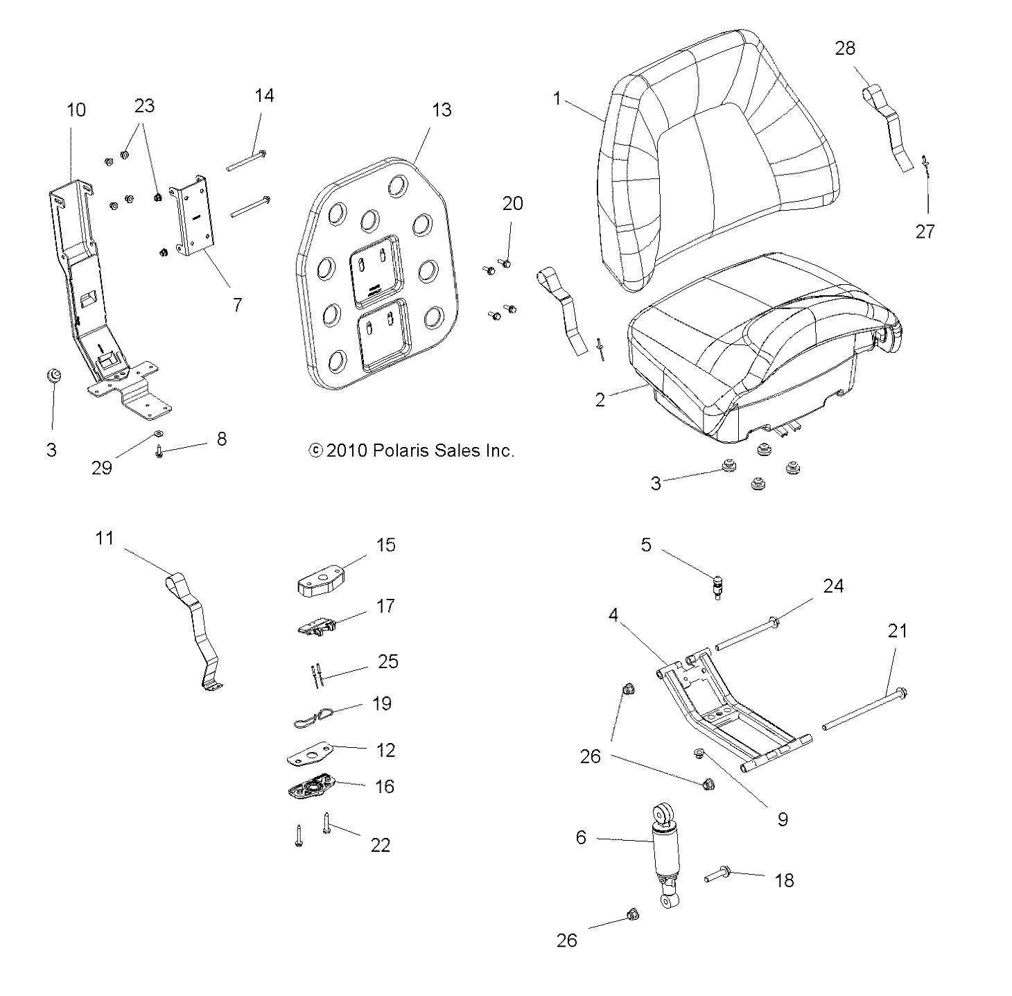 Part Number : 2684991-070 PASSENGER SEAT ASM BOTTOM GLOS