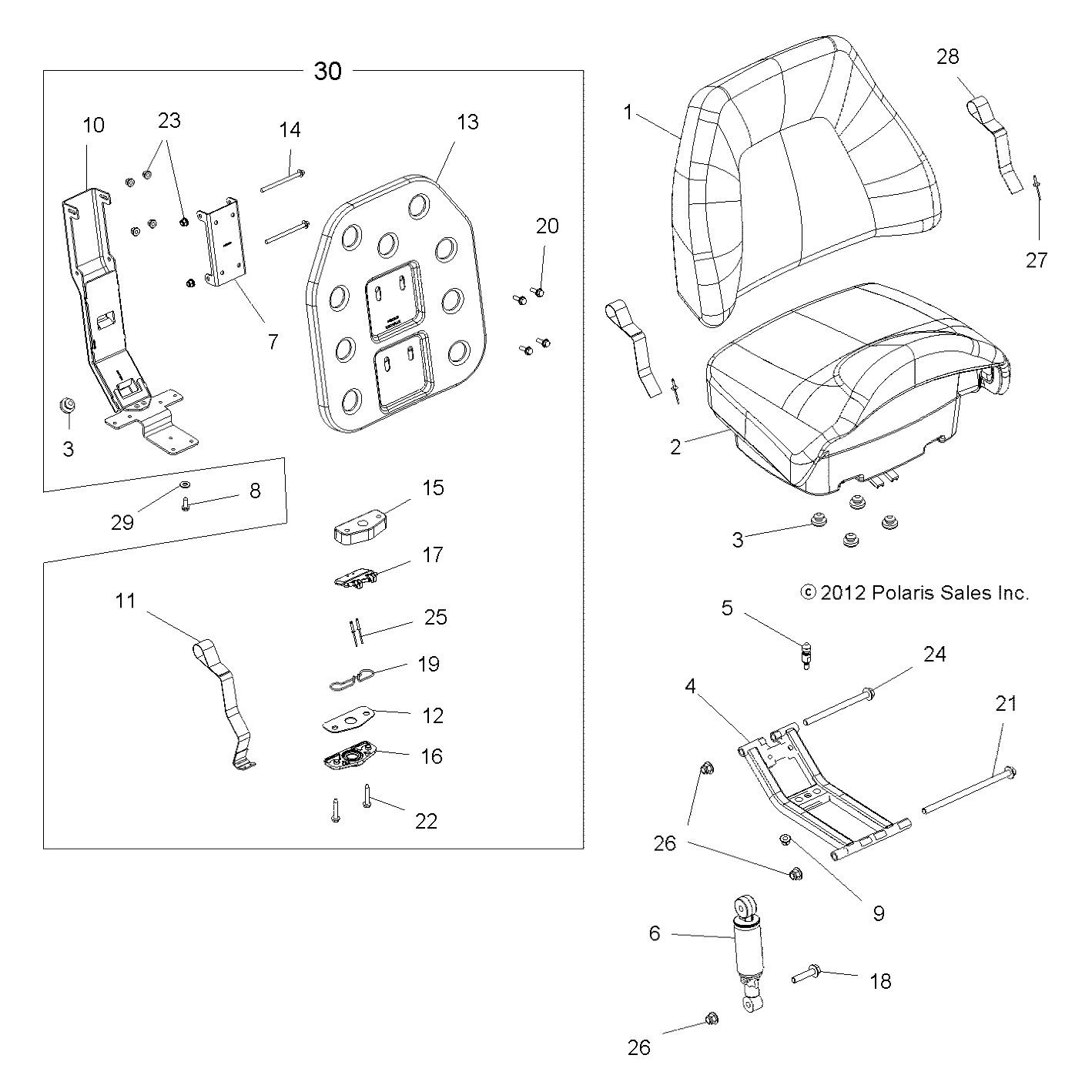 Foto diagrama Polaris que contem a peça 7621479