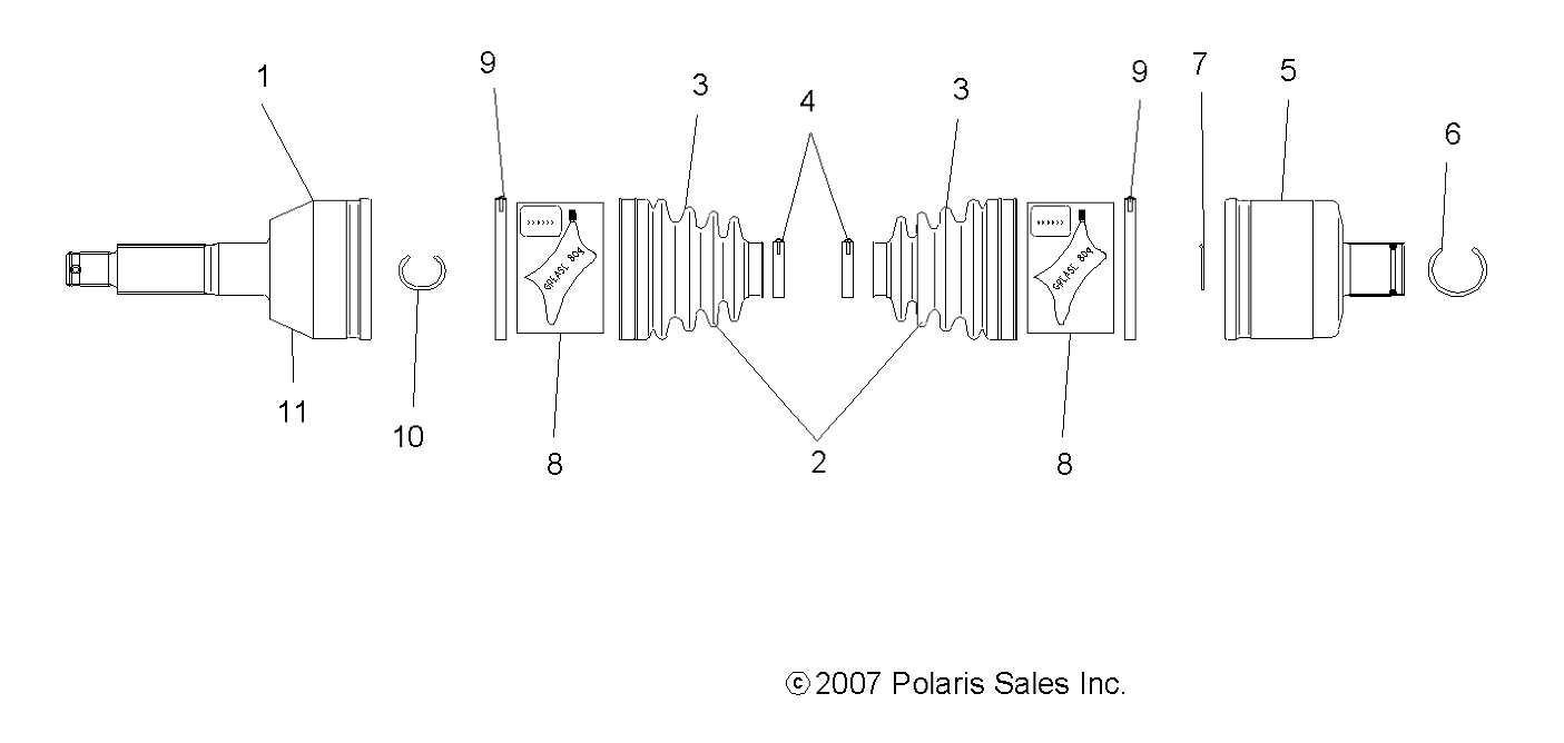Foto diagrama Polaris que contem a peça 1350044