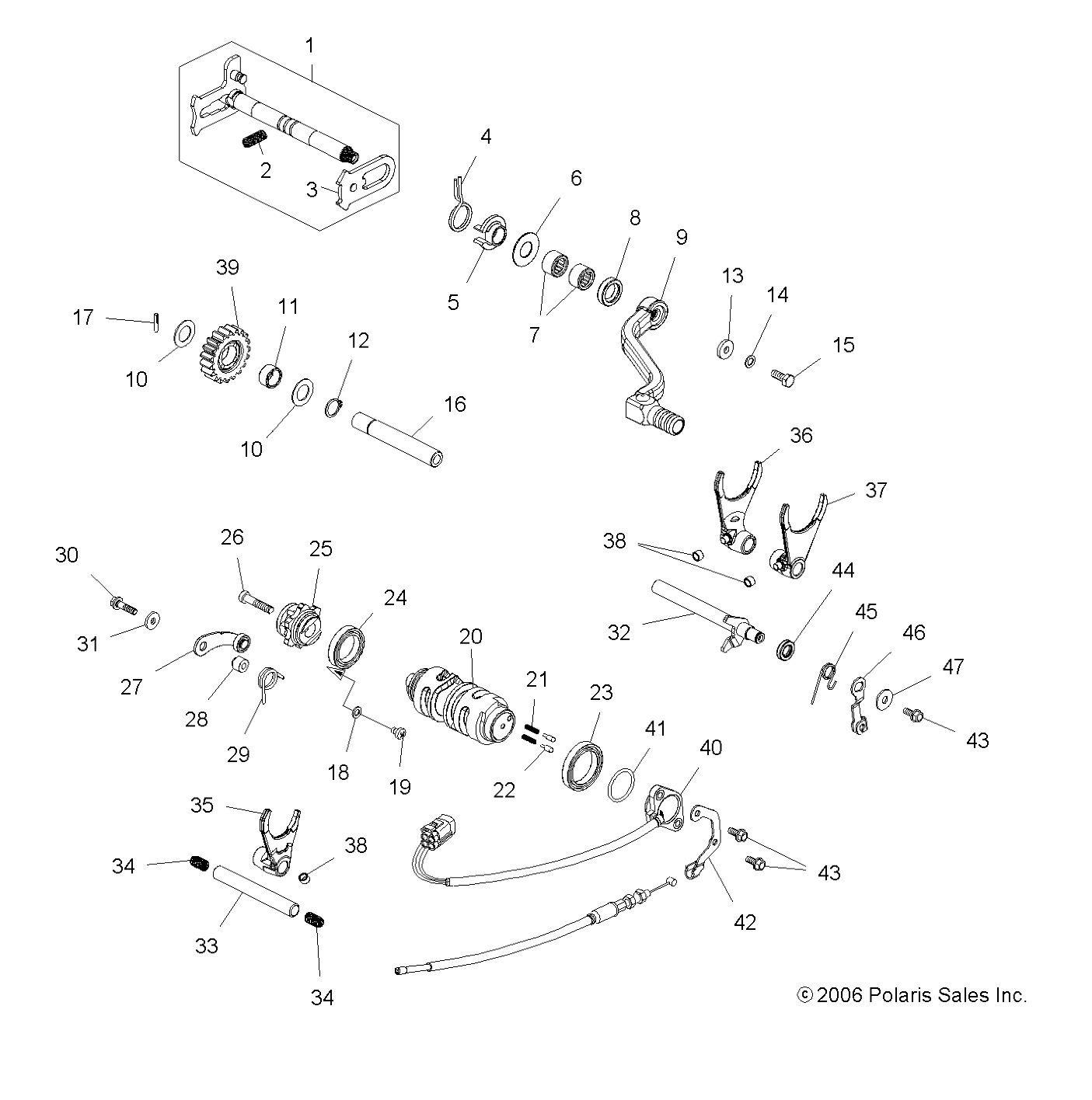 Part Number : 7043329 SPRING-TENSION SHIFTSHAFT