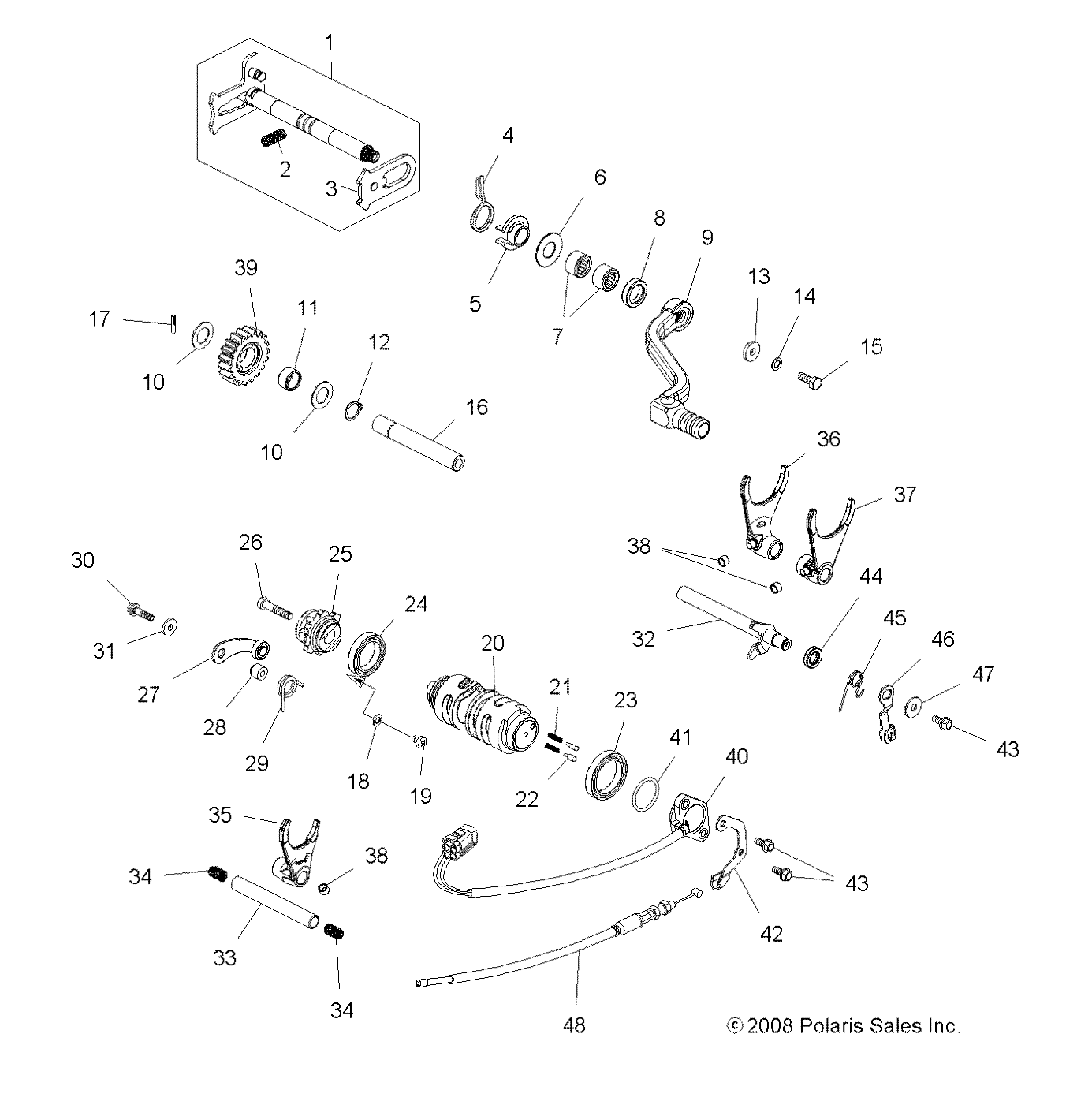 Foto diagrama Polaris que contem a peça 7043293