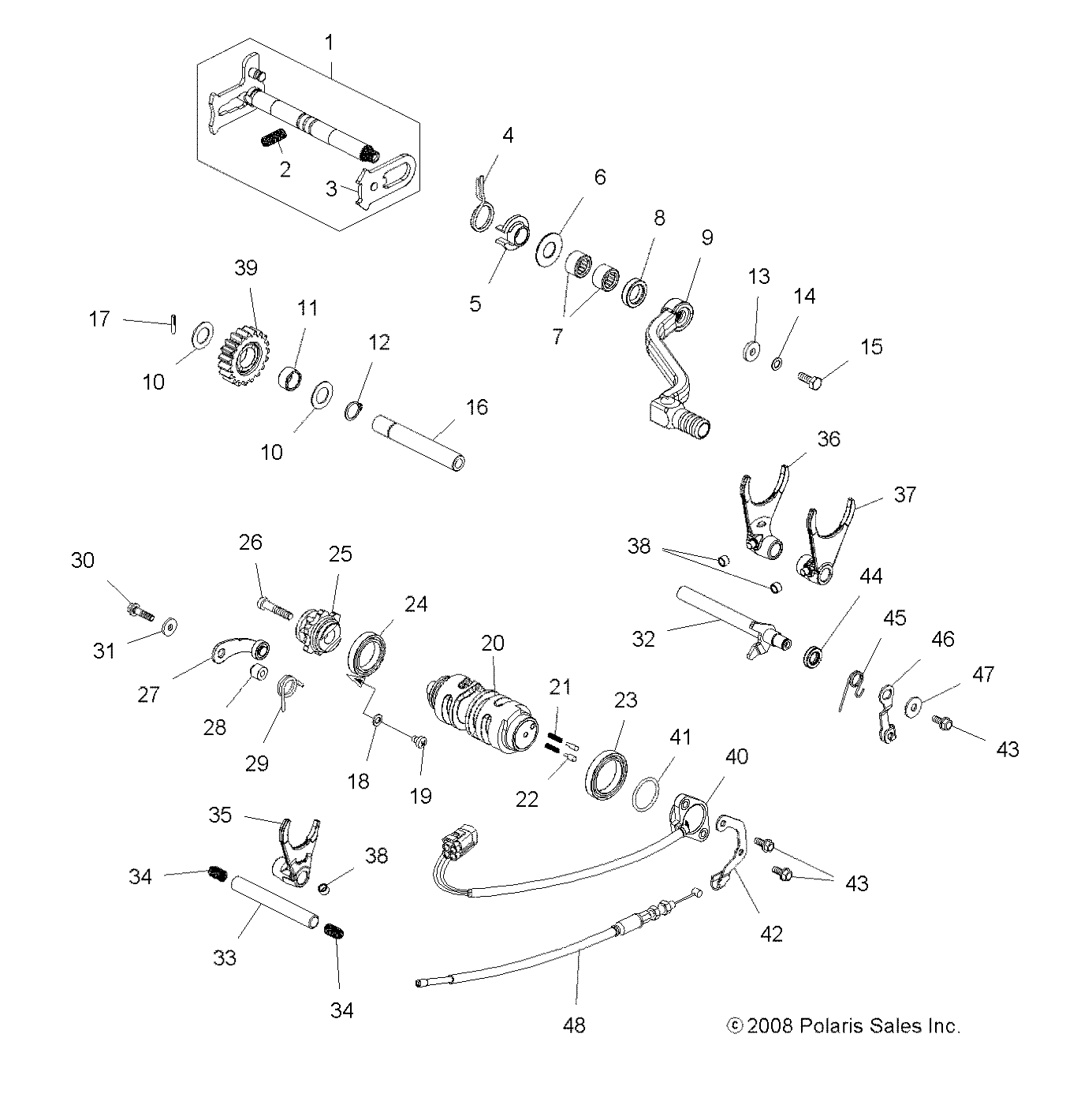 Foto diagrama Polaris que contem a peça 5335291