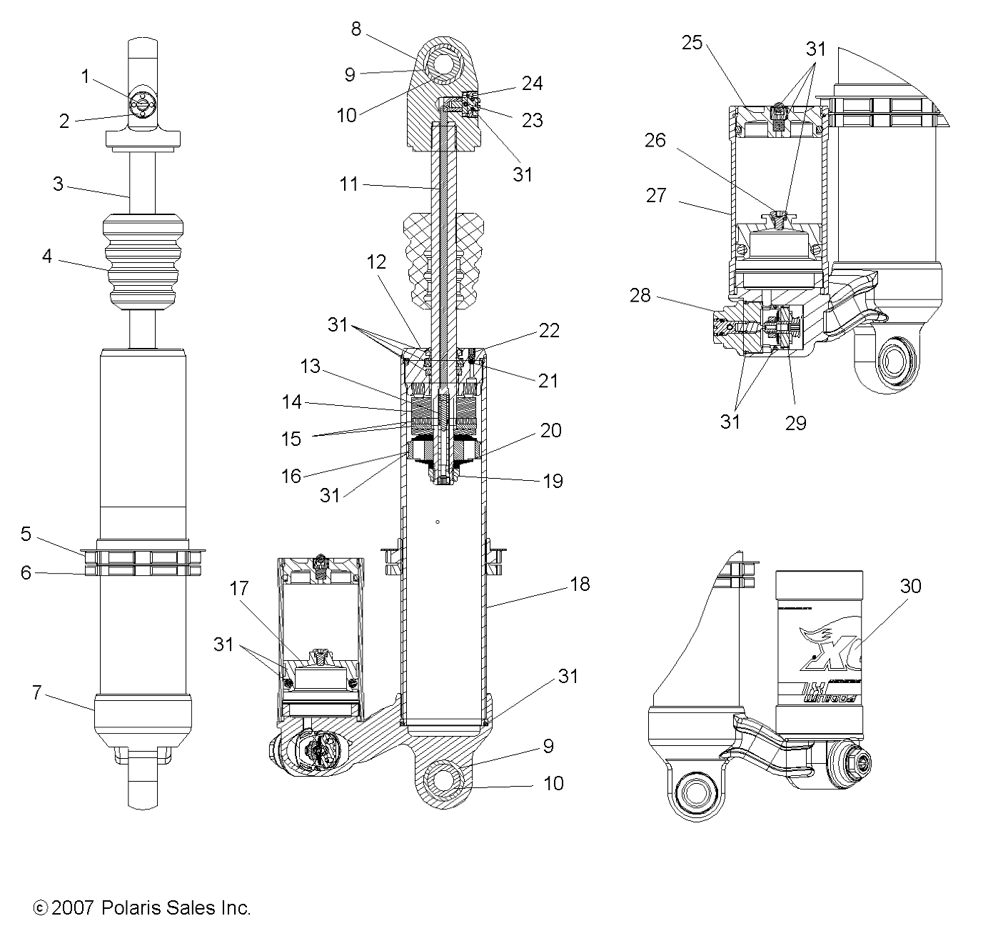 Foto diagrama Polaris que contem a peça 1500625