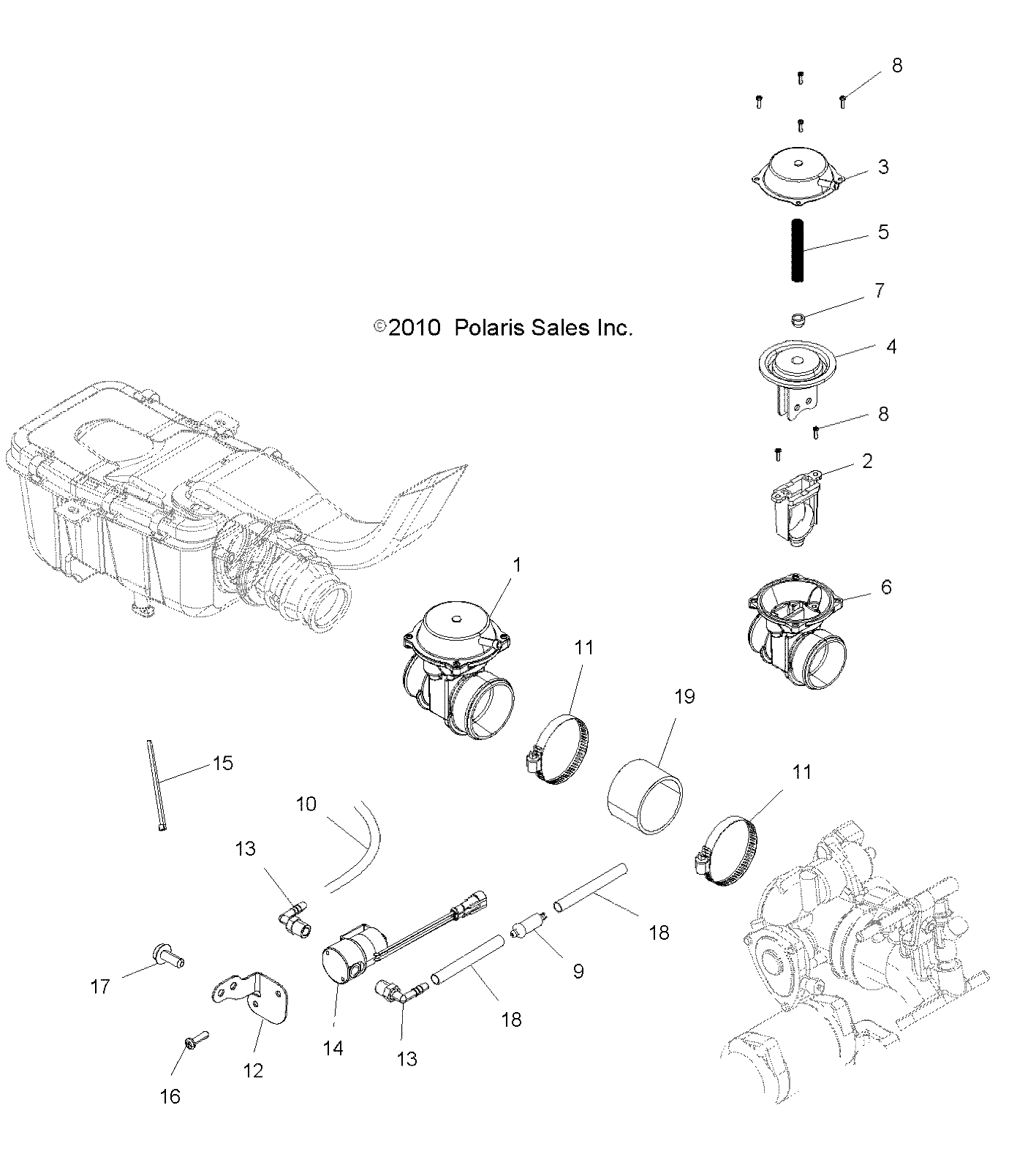 Foto diagrama Polaris que contem a peça 8450113-153