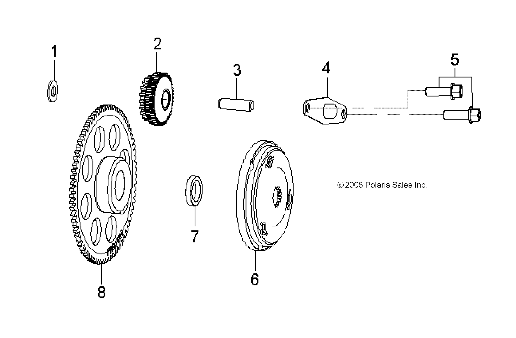 Foto diagrama Polaris que contem a peça 0452330