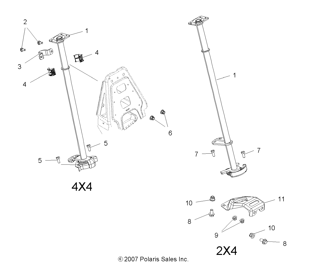 Part Number : 1015959 ASM-STEER POST HAWK 4X4 RADRIV