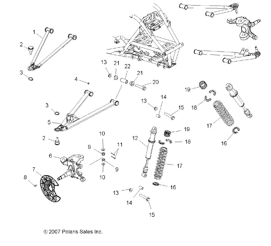 Foto diagrama Polaris que contem a peça 7043373